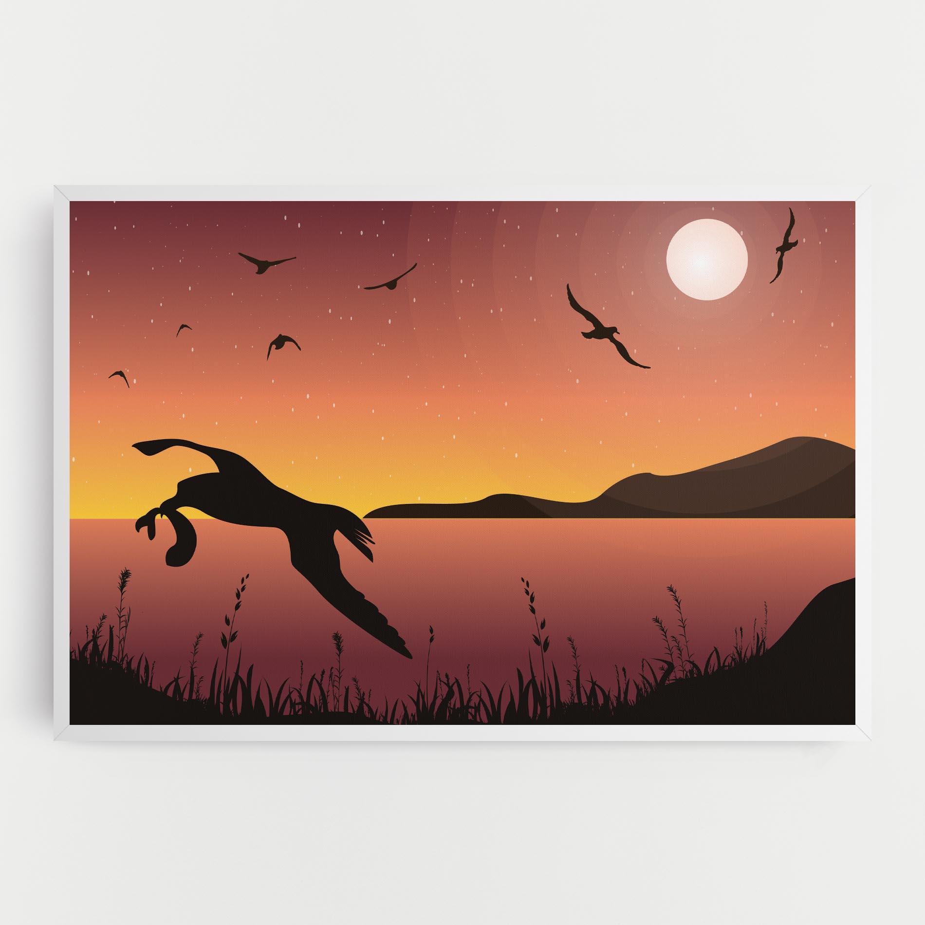 Tablou Canvas Birds Fishing mockup 0