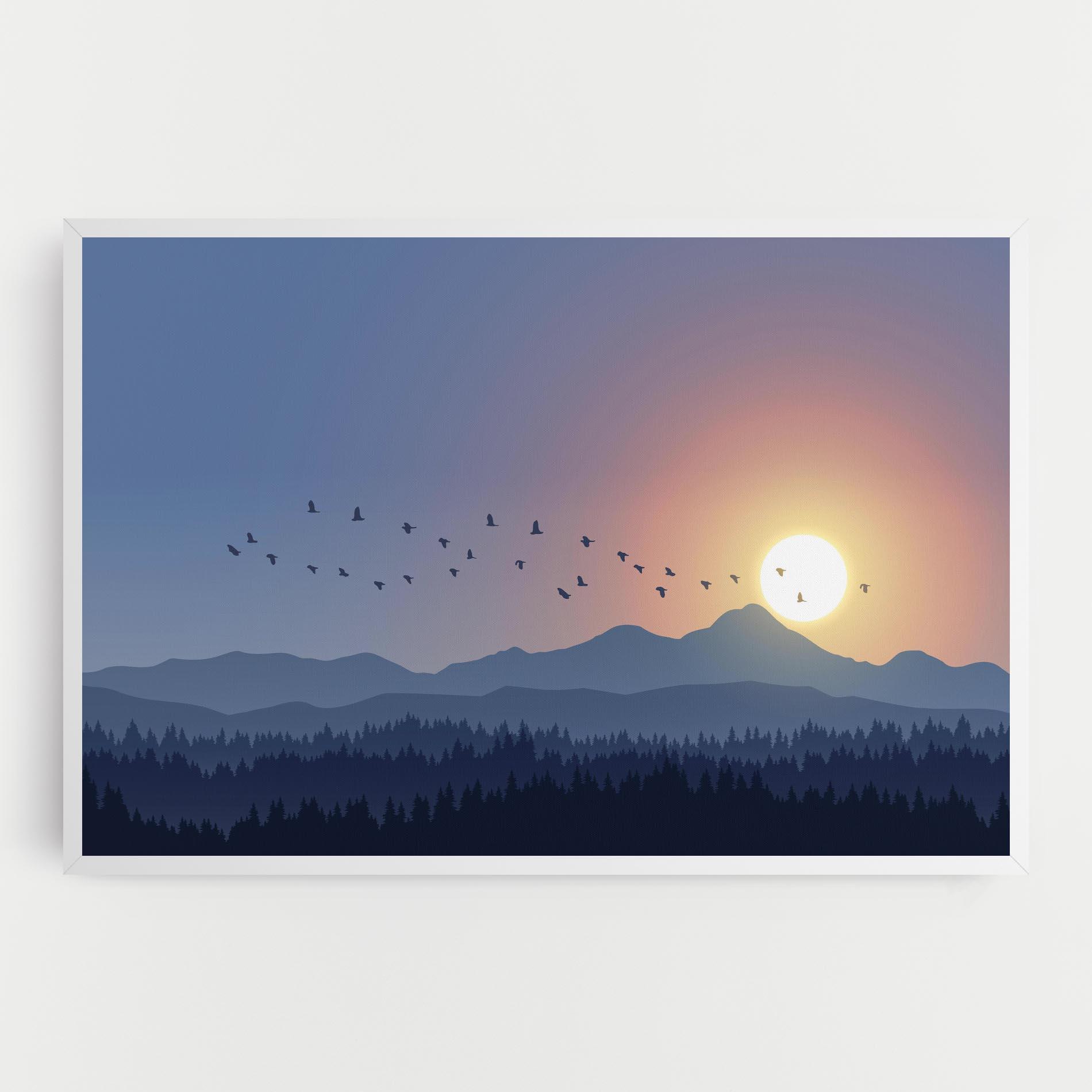 Tablou Canvas Sunset Birds View mockup 0