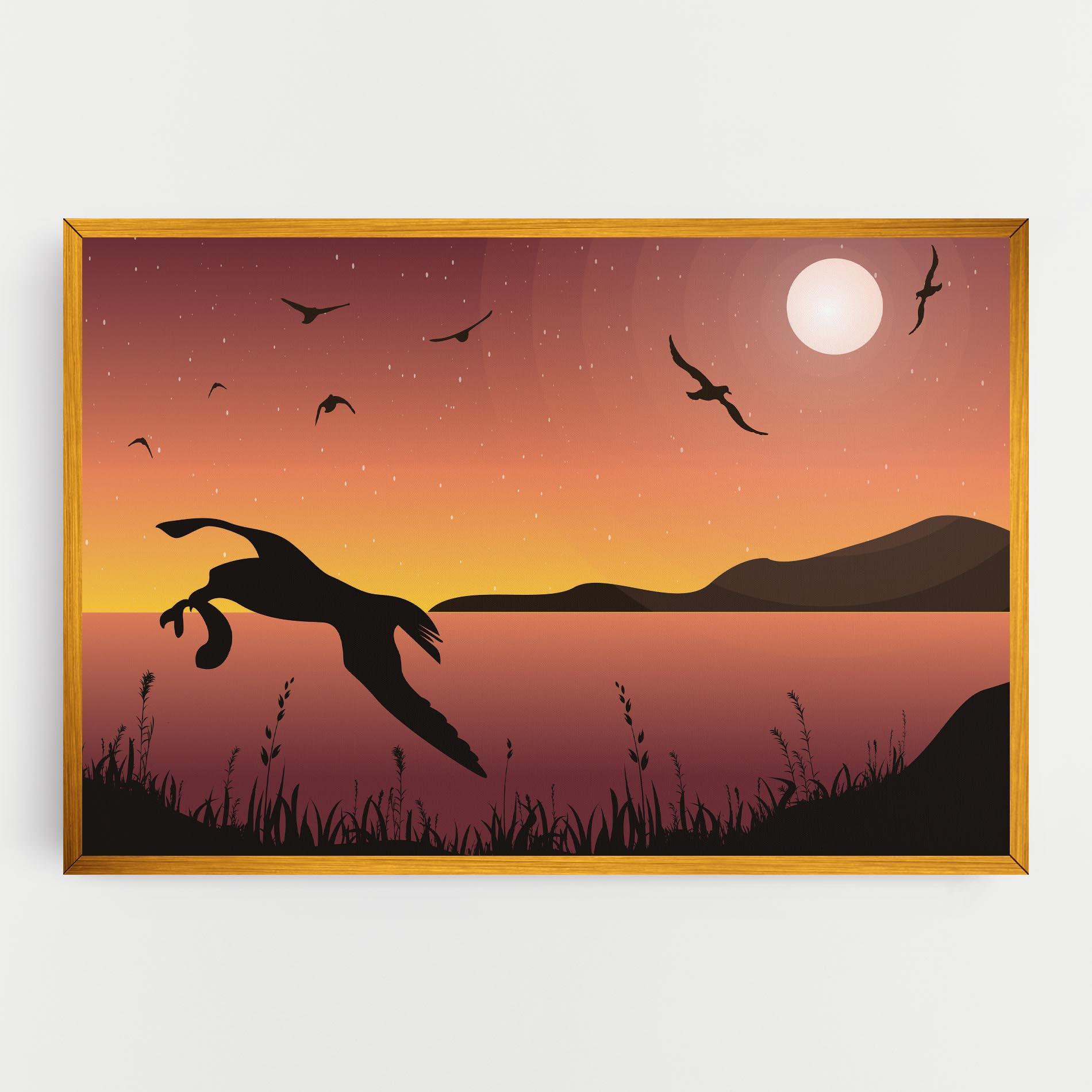 Tablou Canvas Birds Fishing mockup 0