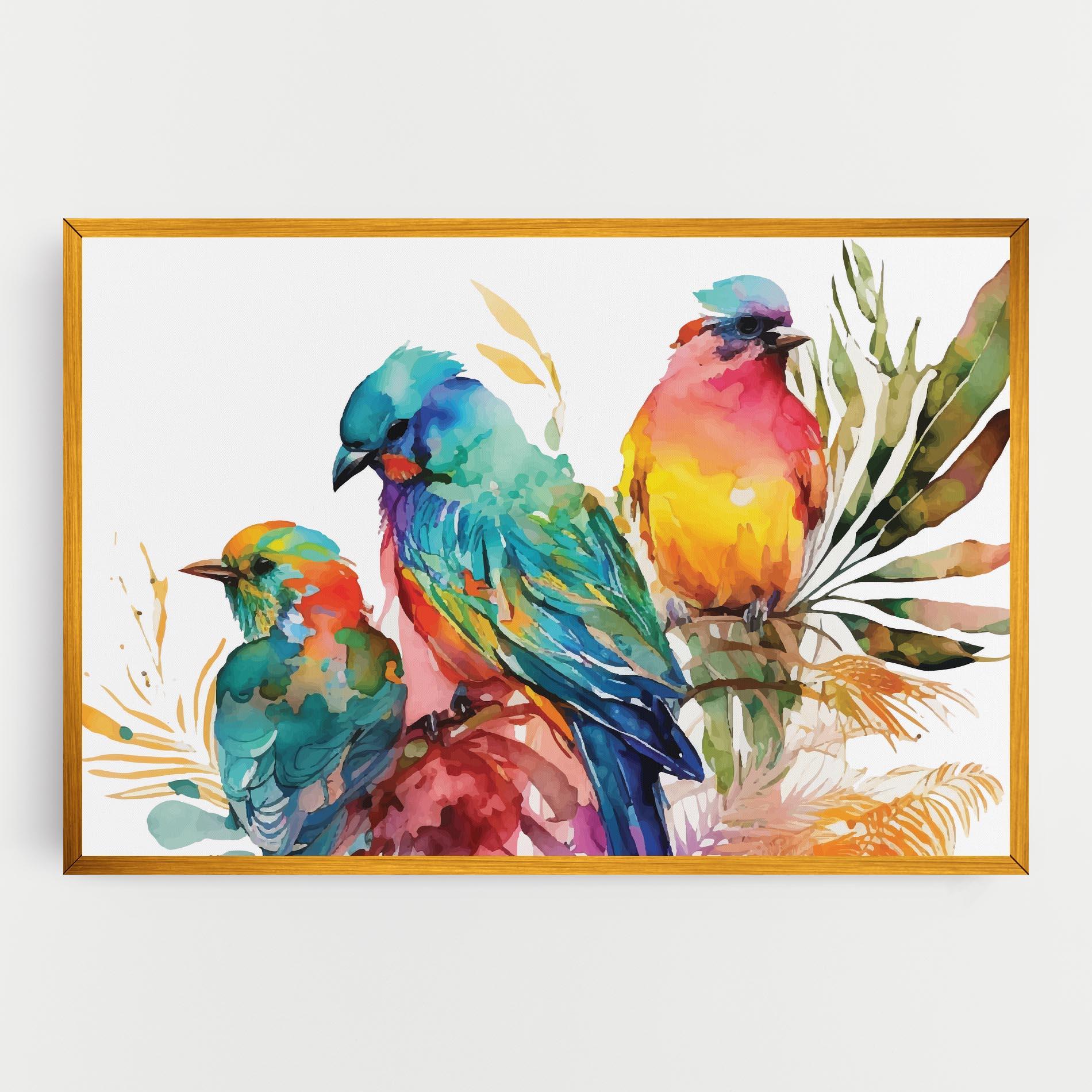 Tablou Canvas Colorful Birds mockup 0