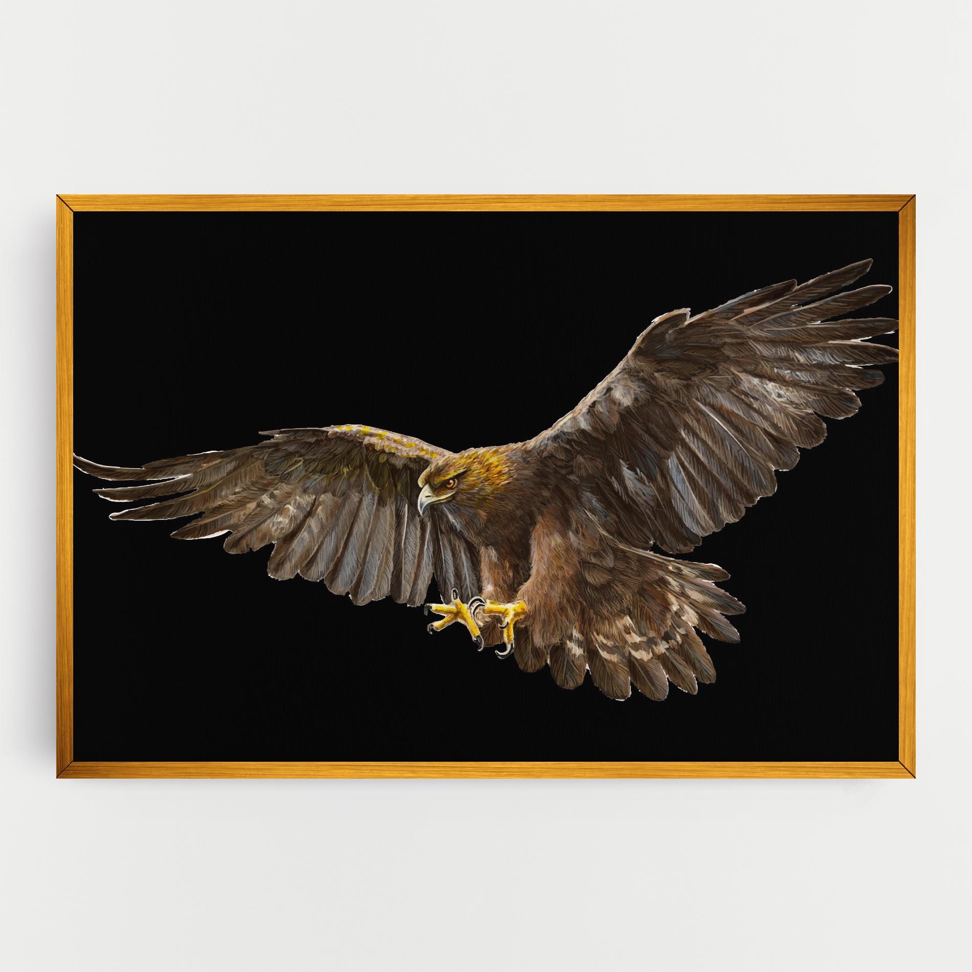 Tablou Canvas Eagle On Black mockup 0
