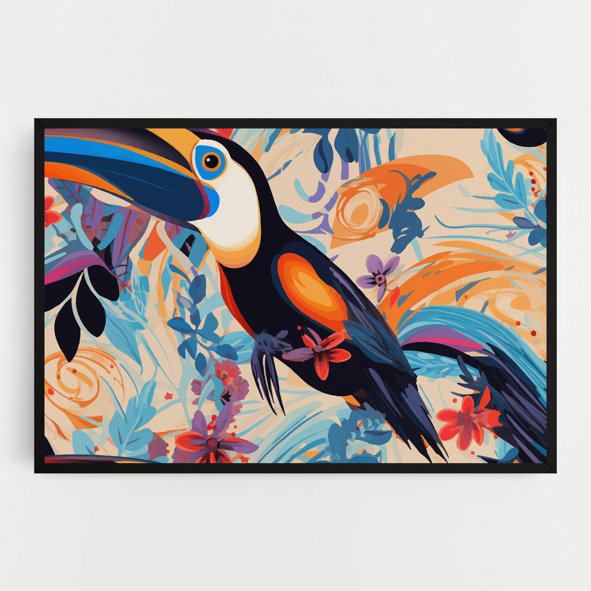 Tablou Canvas Colorful Toucan mockup 0