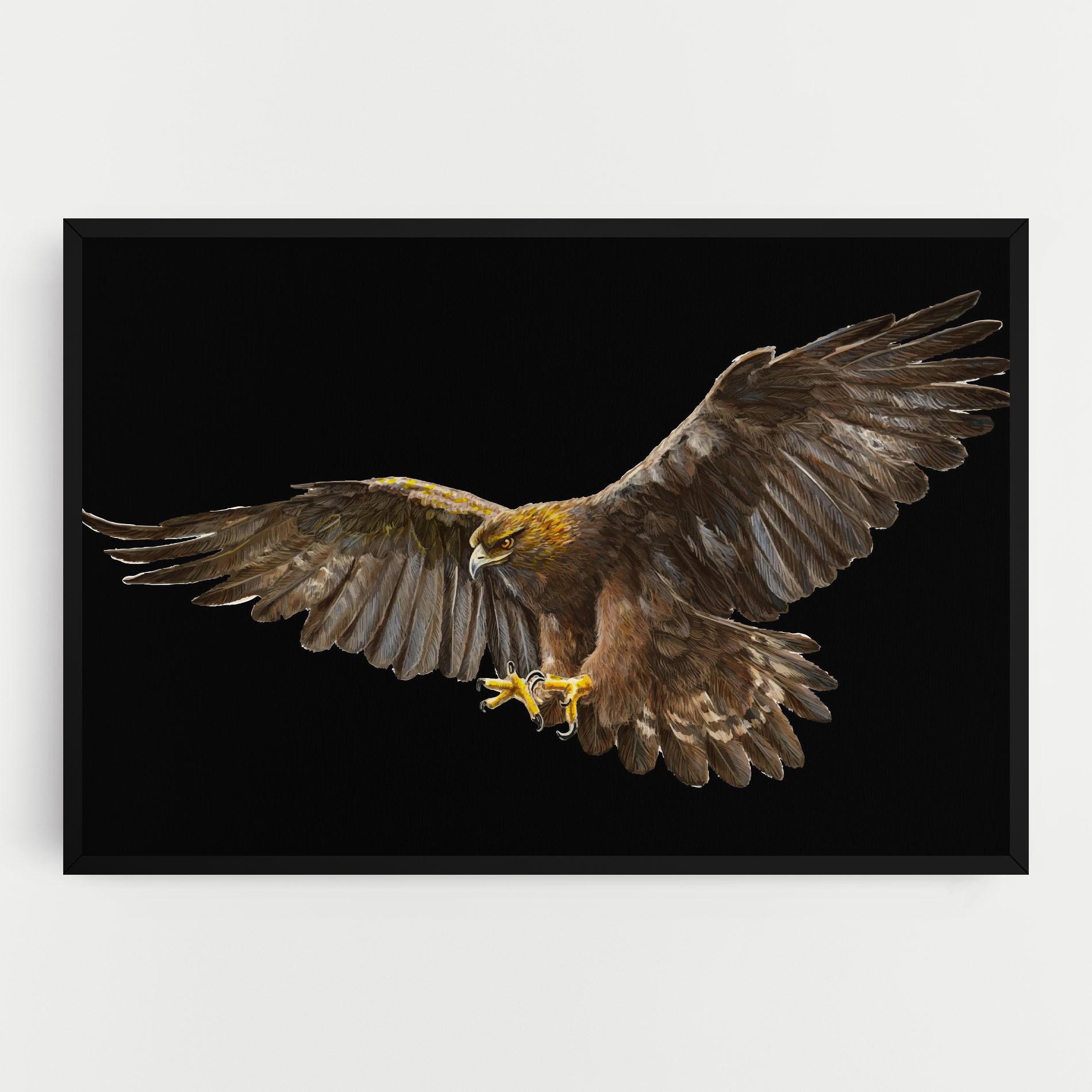 Tablou Canvas Eagle On Black mockup 0