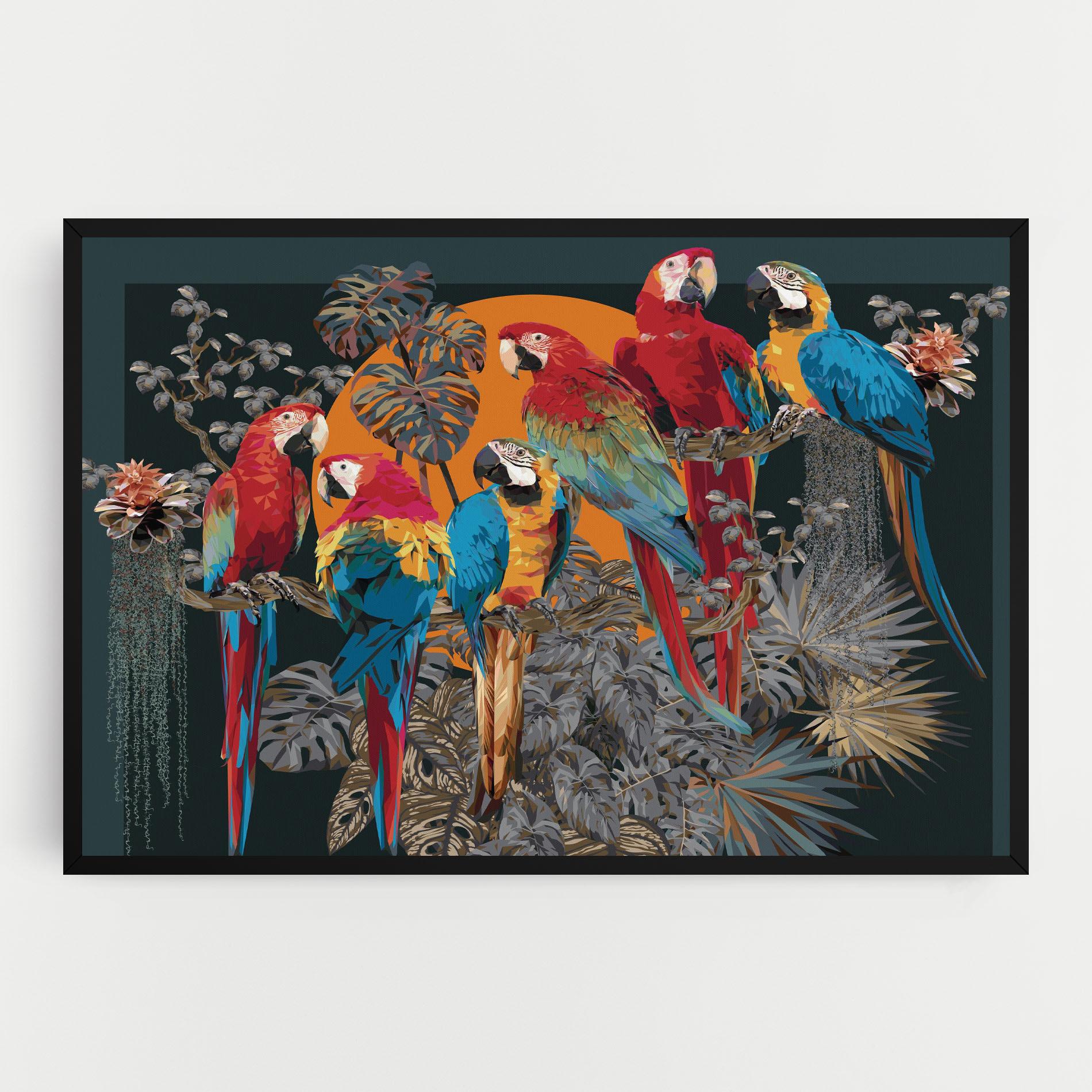 Tablou Canvas Family Parrot mockup 0