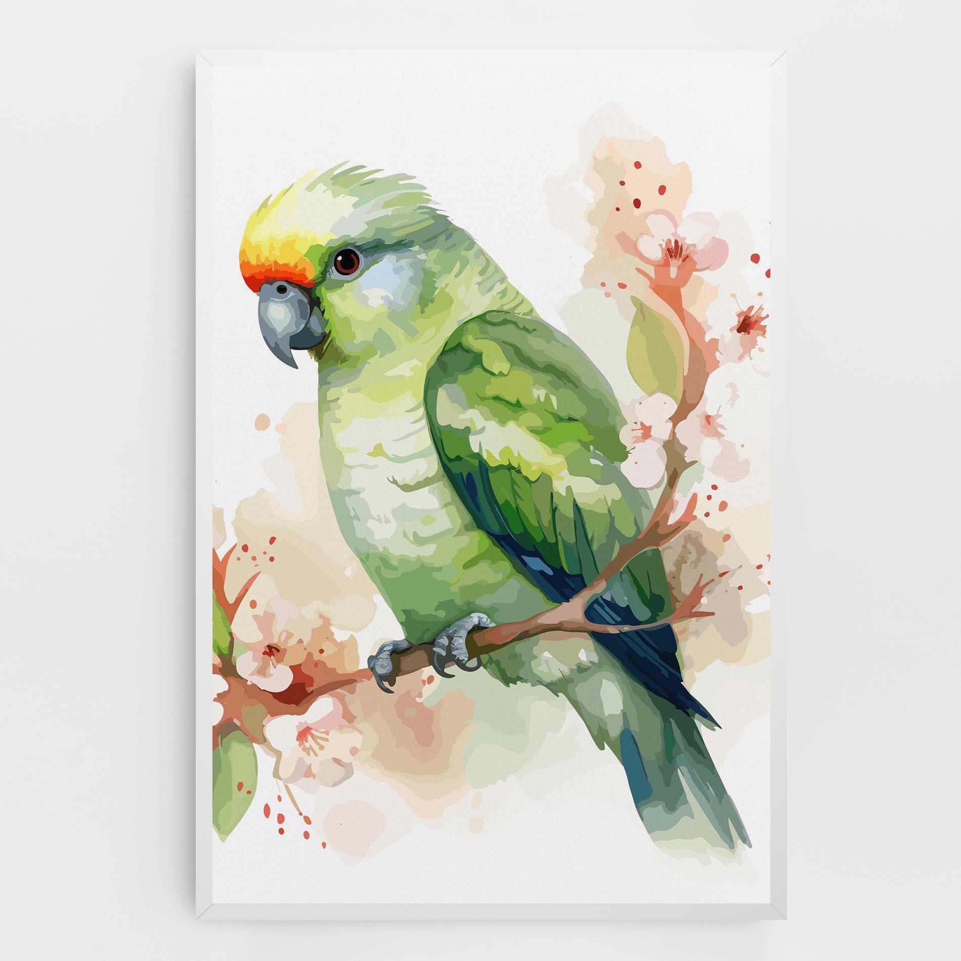 Tablou Canvas Pretty Green Parrot mockup 0