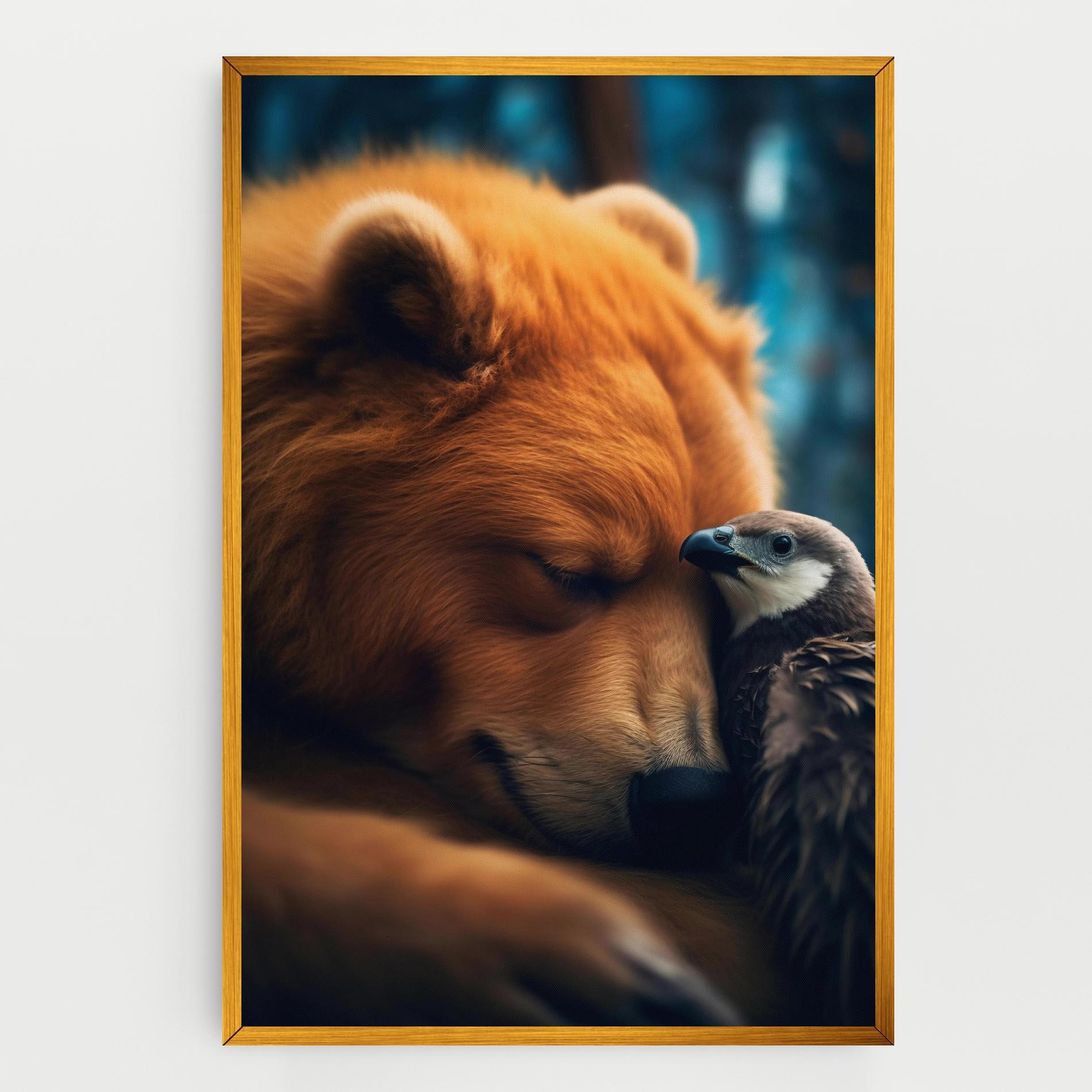 Tablou Canvas Bear With Eagle mockup 0
