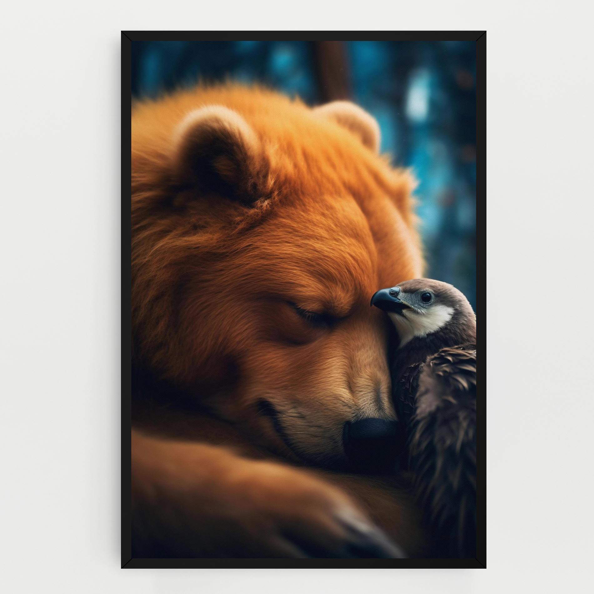 Tablou Canvas Bear With Eagle mockup 0
