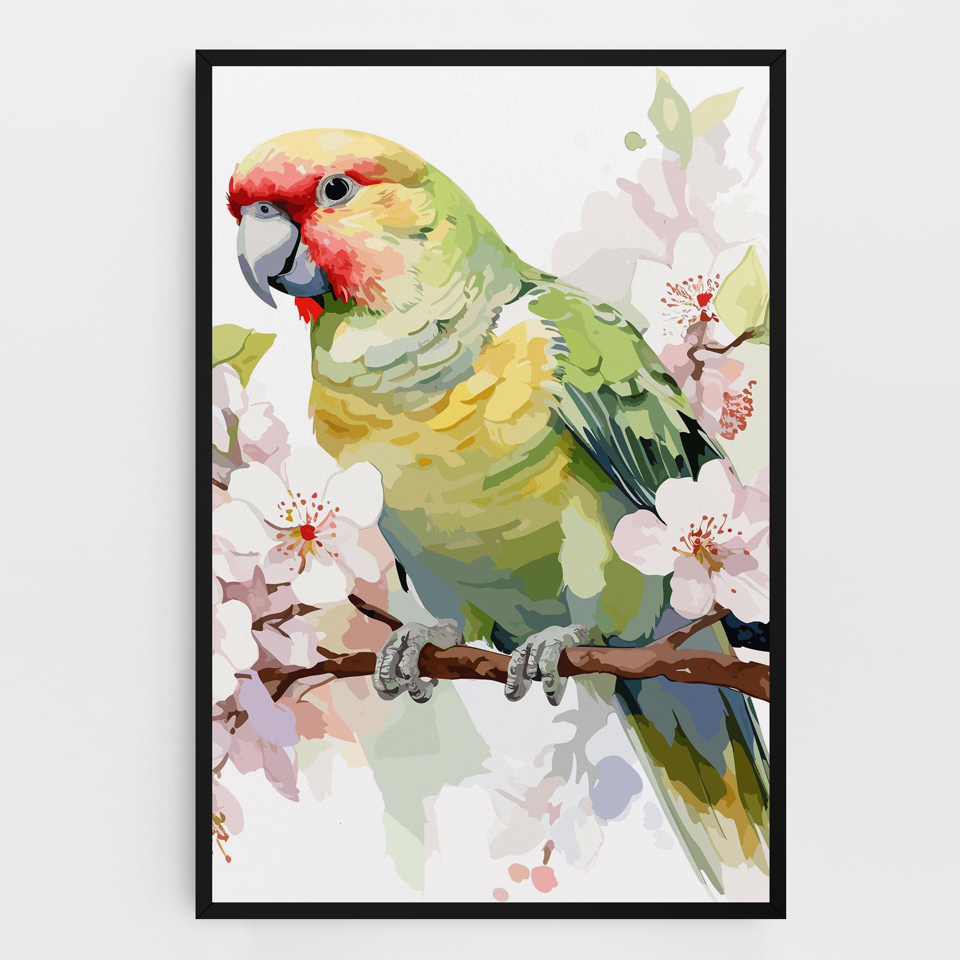 Tablou Canvas Cute Green Parrot mockup 0