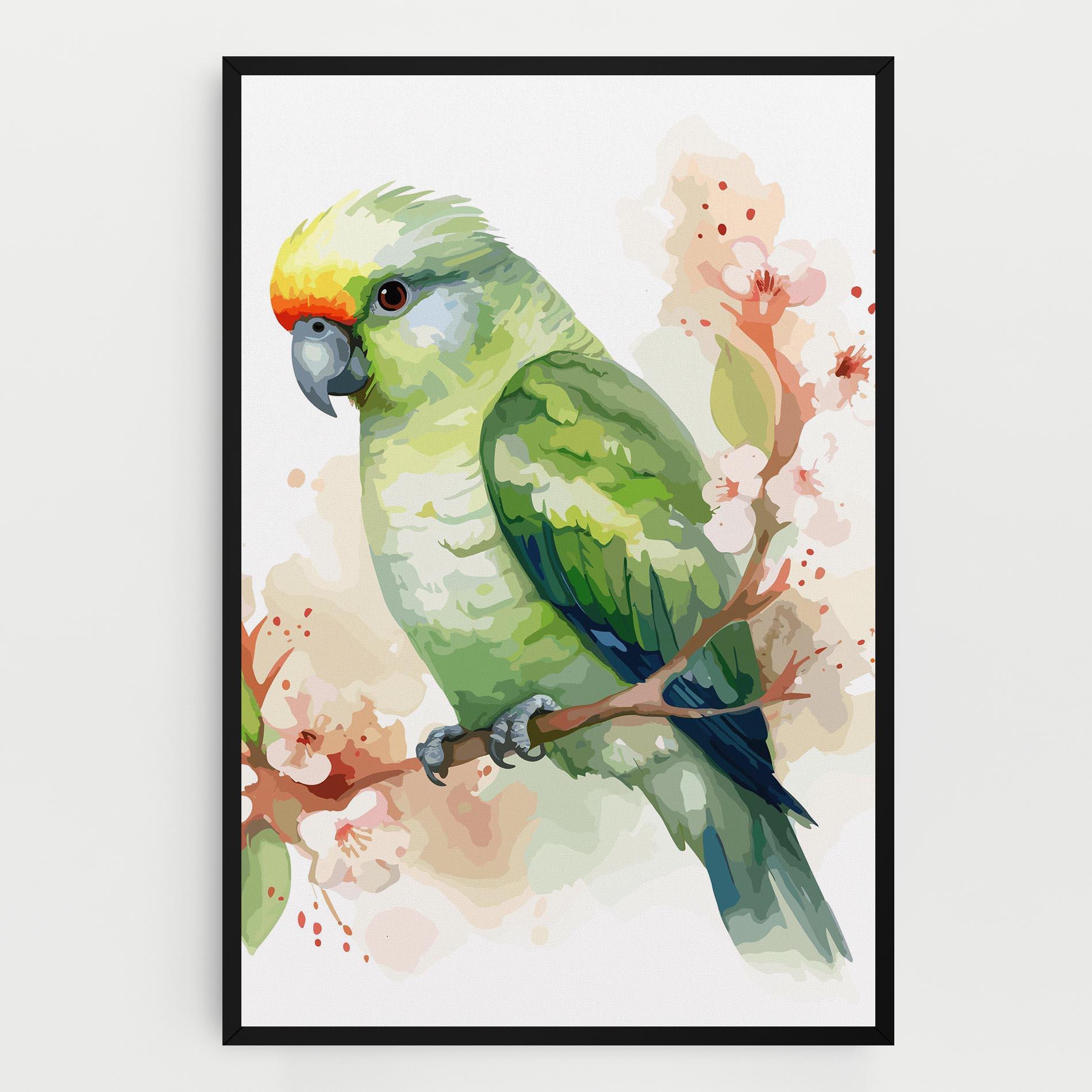Tablou Canvas Pretty Green Parrot mockup 0