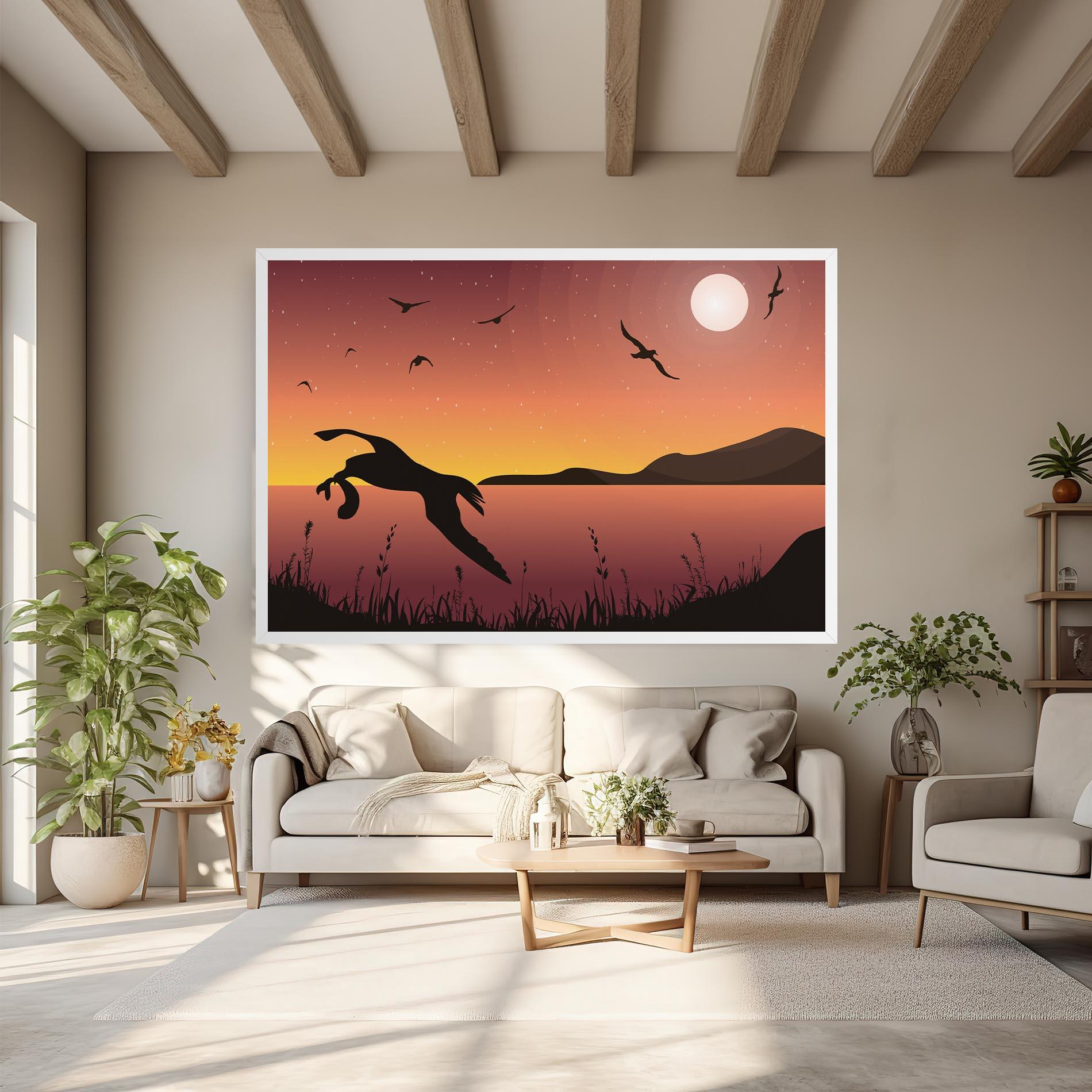 Tablou Canvas Birds Fishing mockup 6
