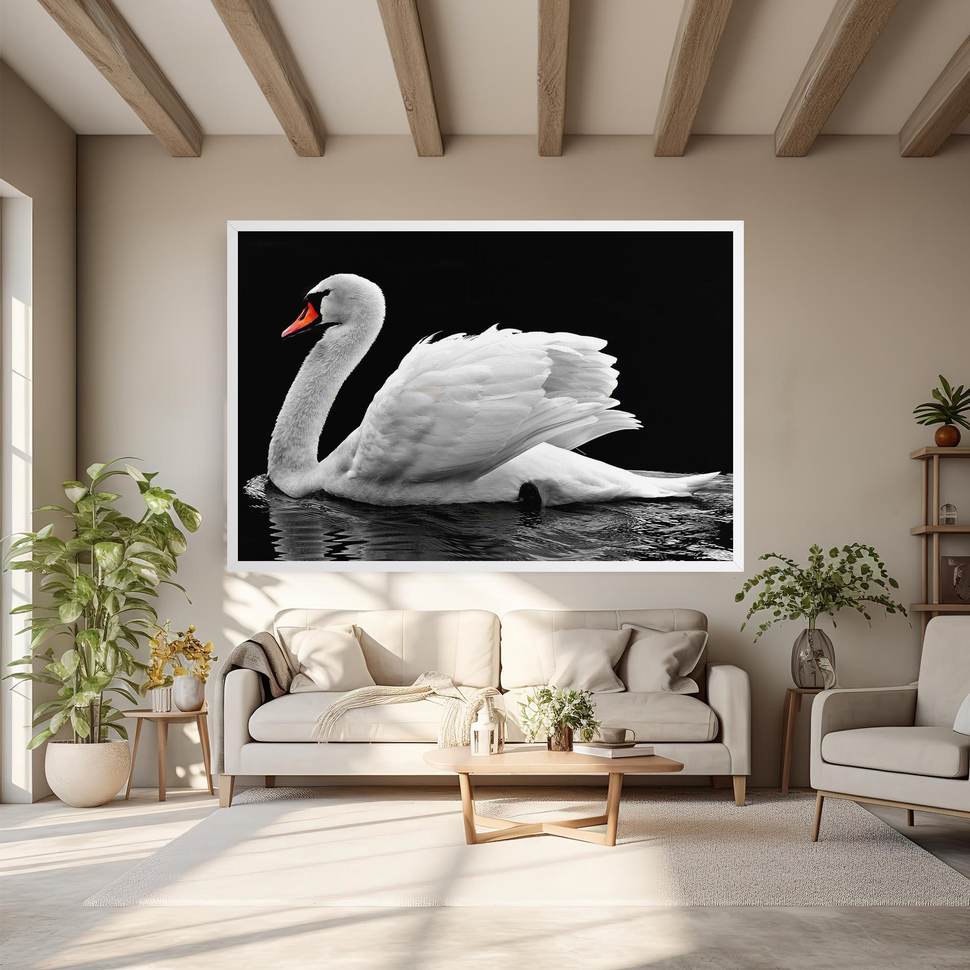Tablou Canvas Black And White Swan mockup 6