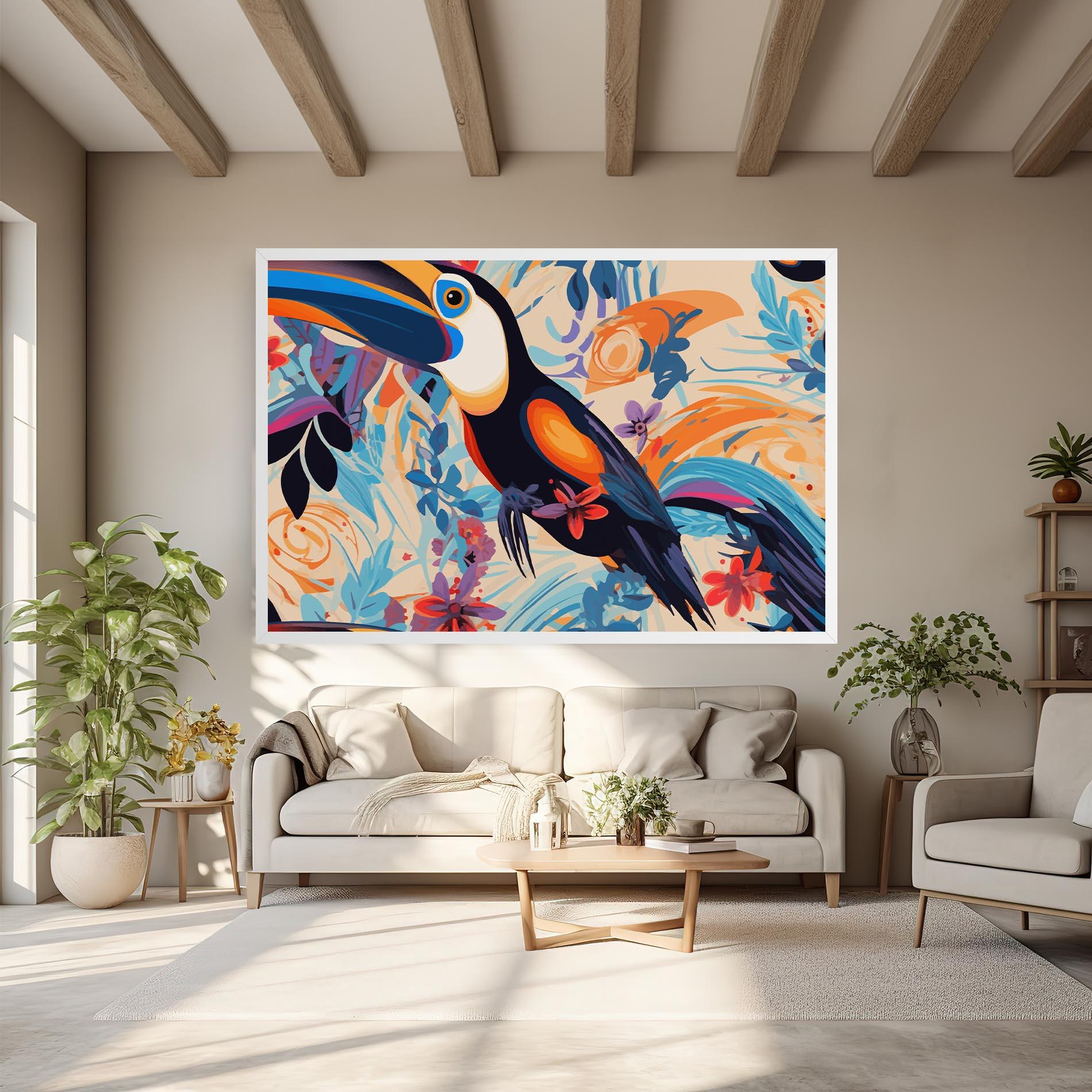 Tablou Canvas Colorful Toucan mockup 6
