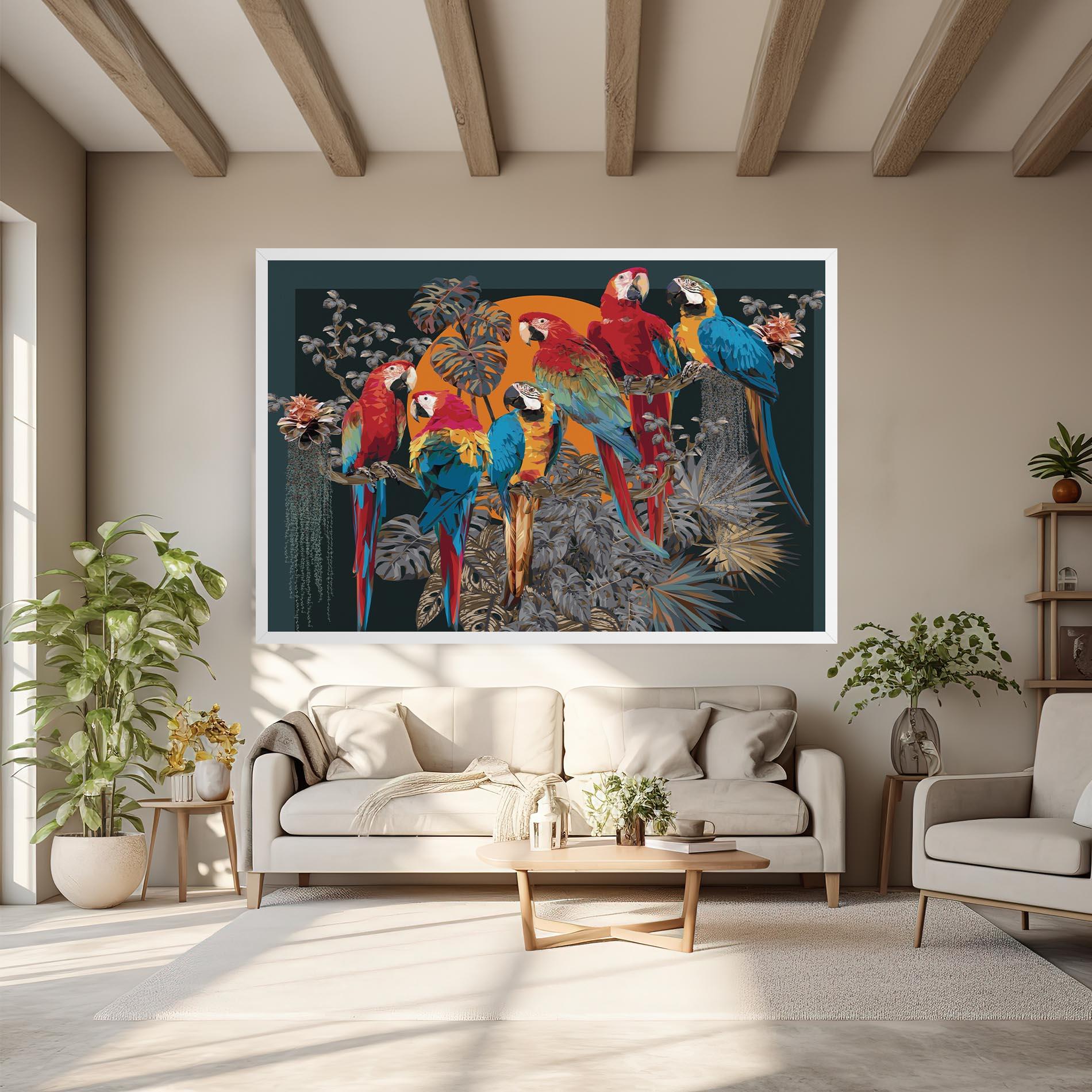 Tablou Canvas Family Parrot mockup 6