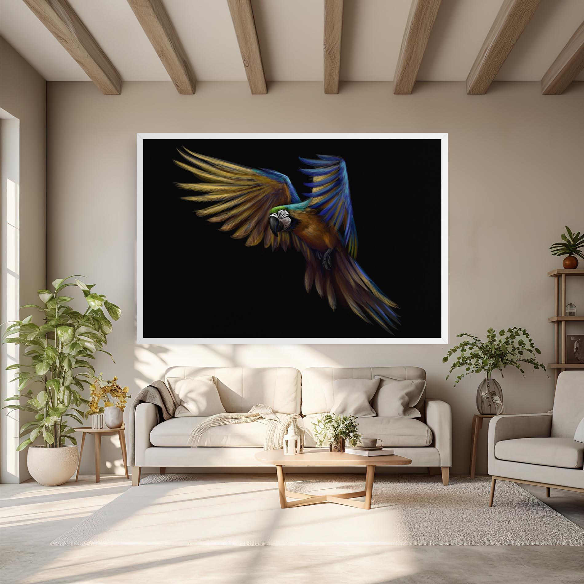 Tablou Canvas Parrot Flying mockup 6