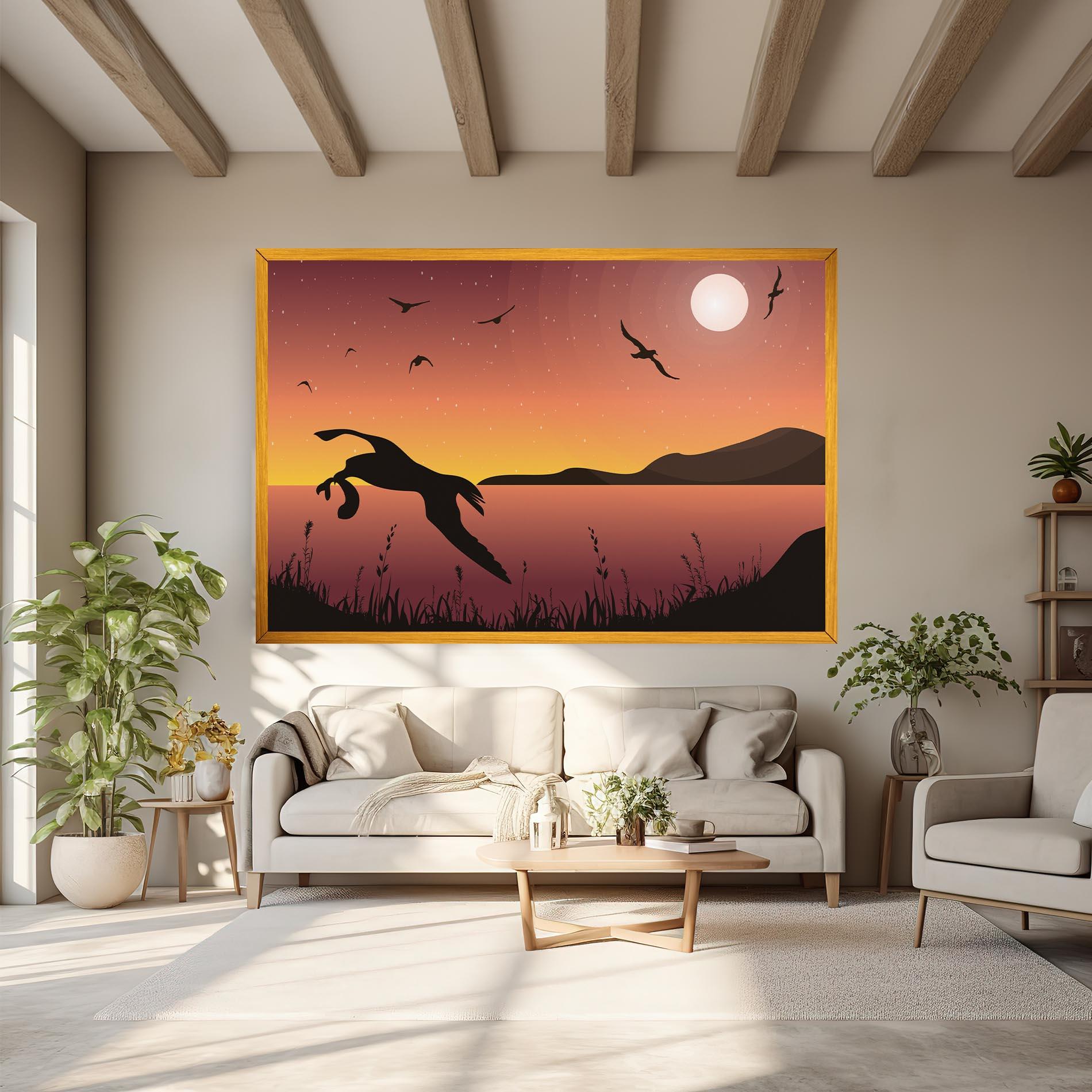 Tablou Canvas Birds Fishing mockup 6