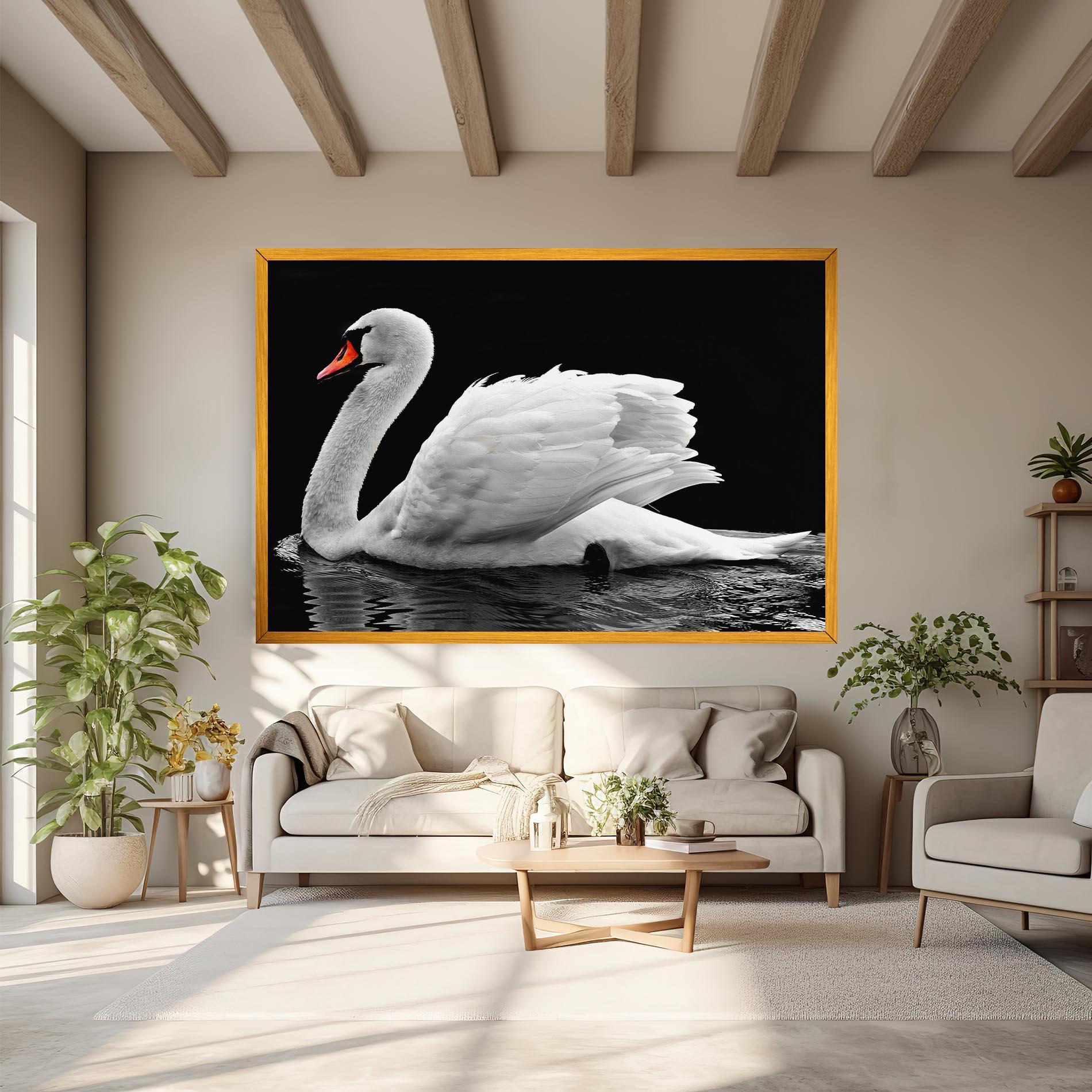 Tablou Canvas Black And White Swan mockup 6