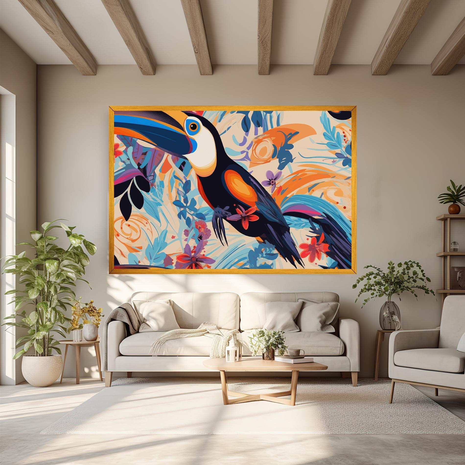 Tablou Canvas Colorful Toucan mockup 6