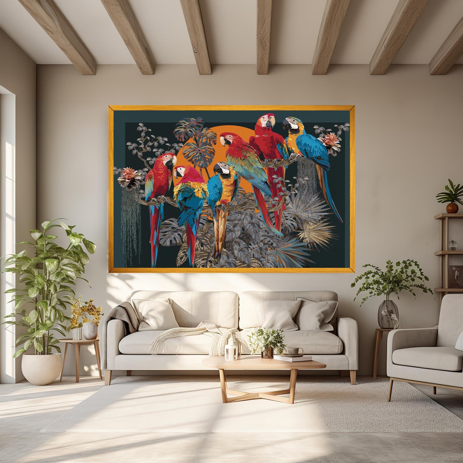 Tablou Canvas Family Parrot mockup 6