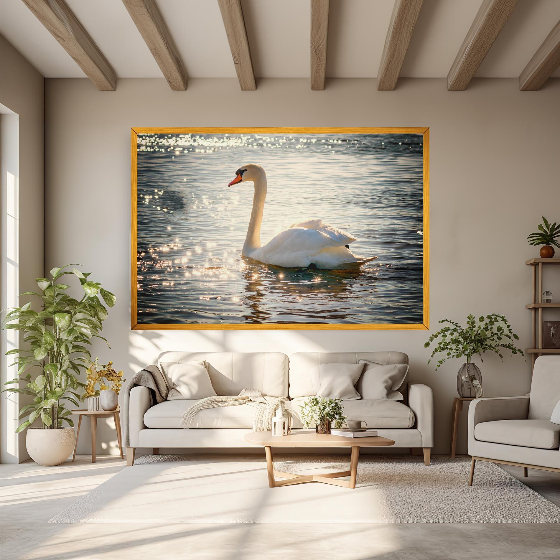 Tablou Canvas Swan On Lake mockup 6