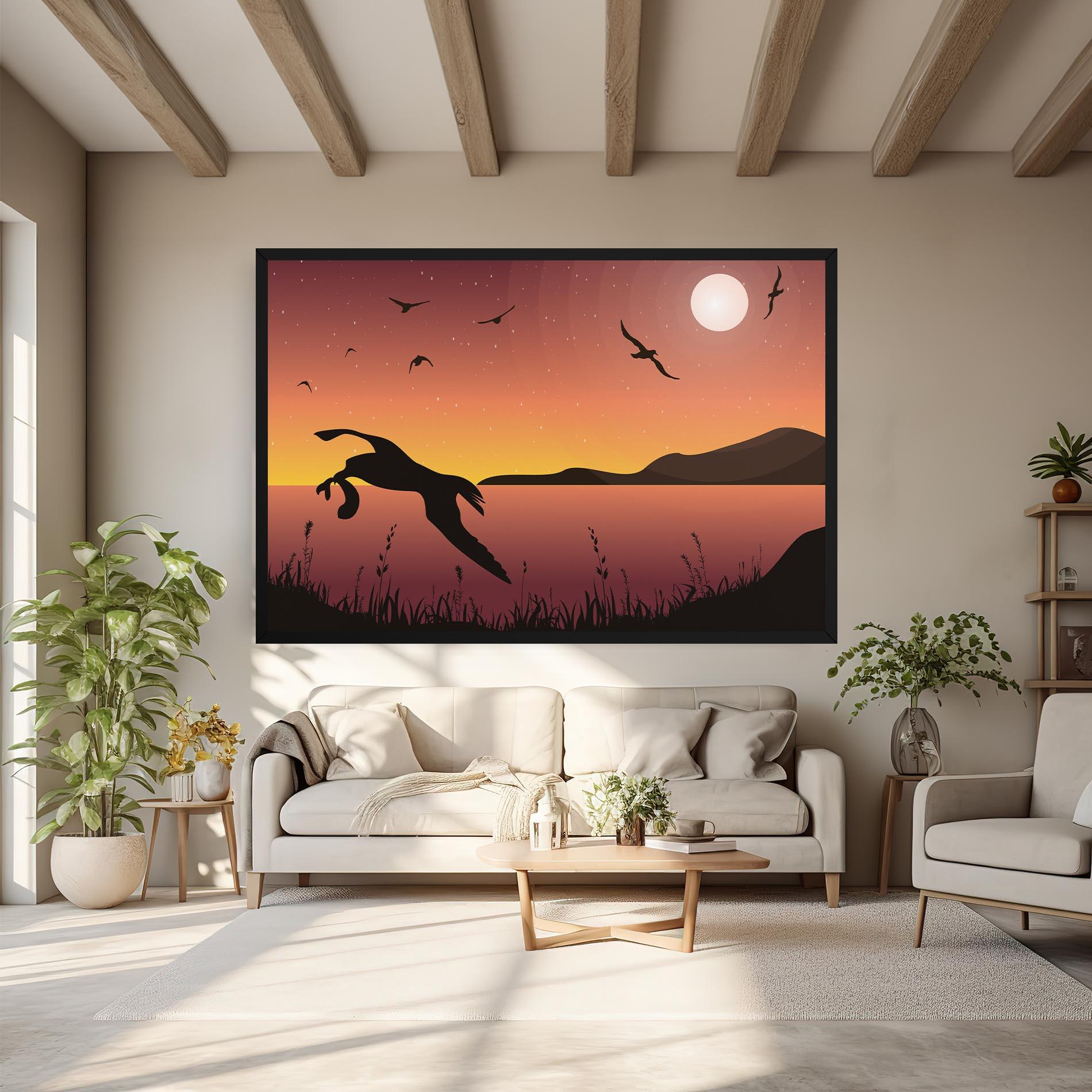 Tablou Canvas Birds Fishing mockup 6