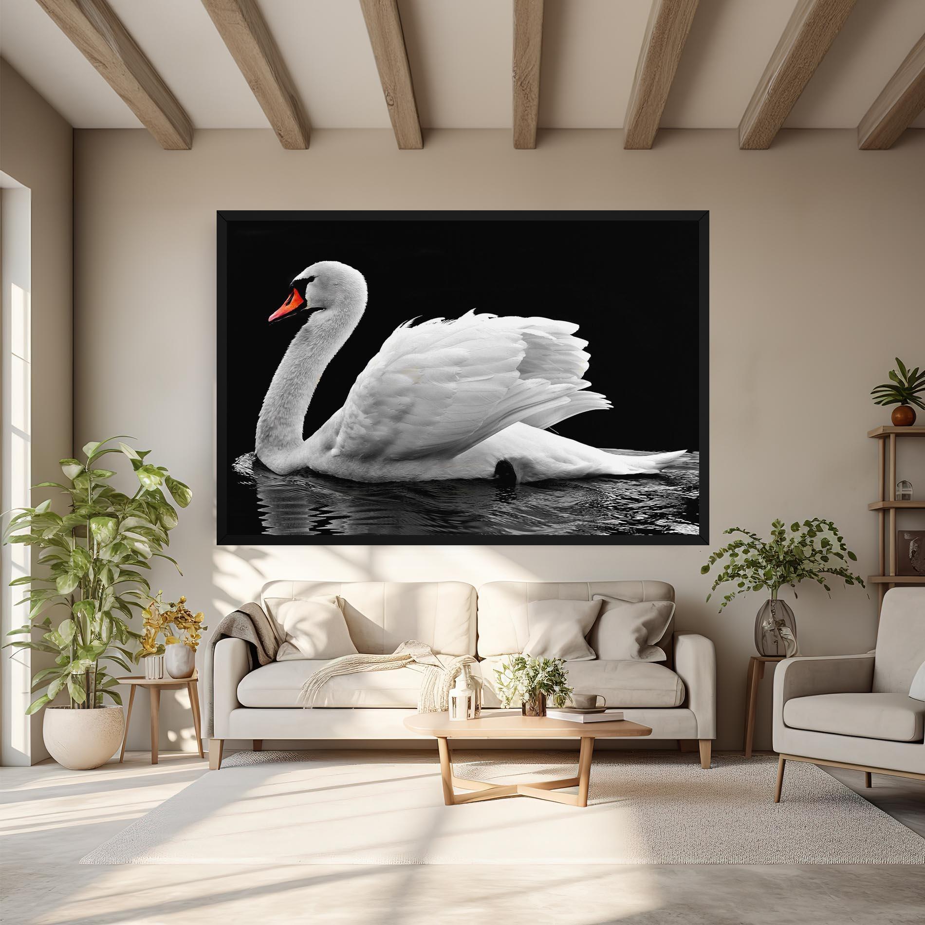 Tablou Canvas Black And White Swan mockup 6