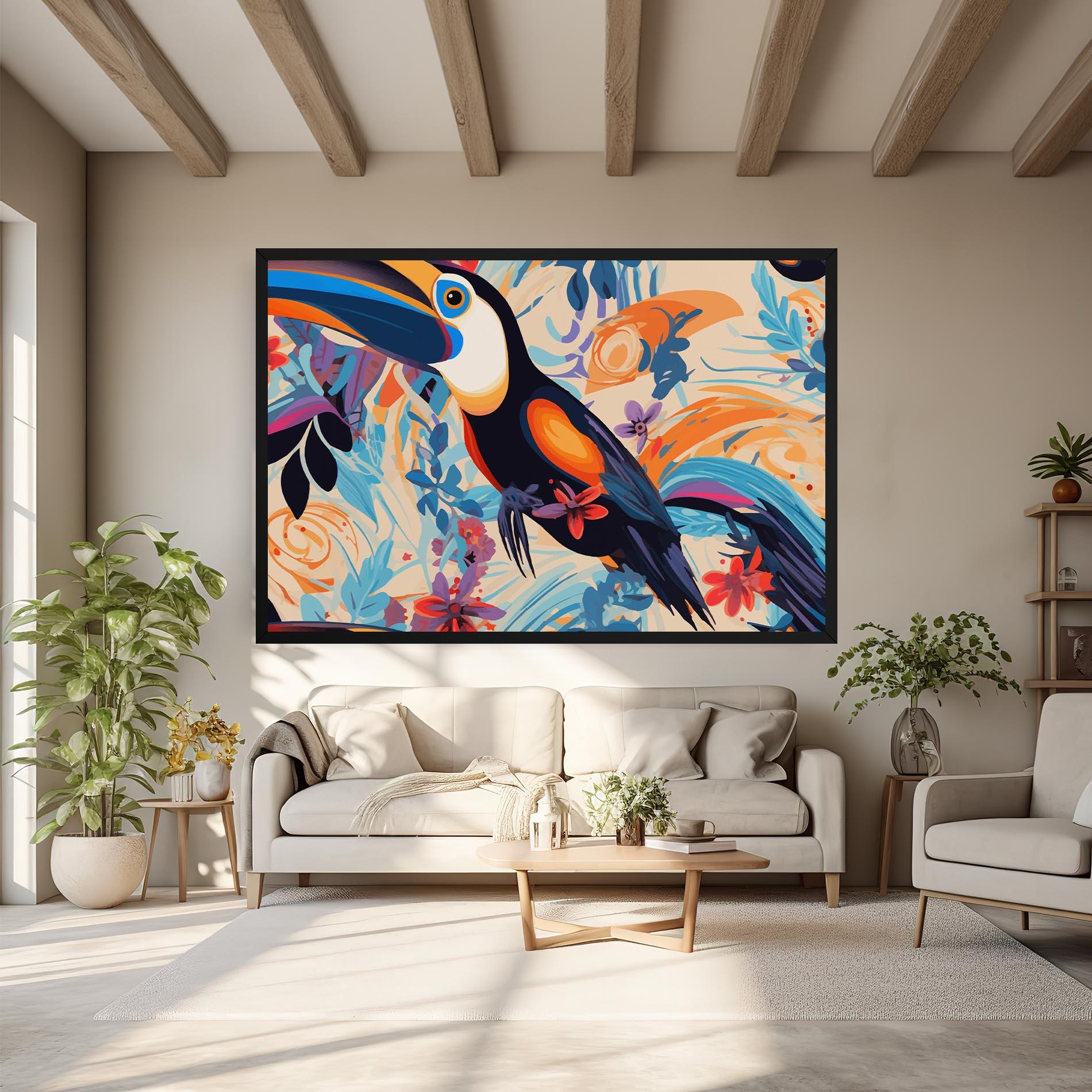 Tablou Canvas Colorful Toucan mockup 6