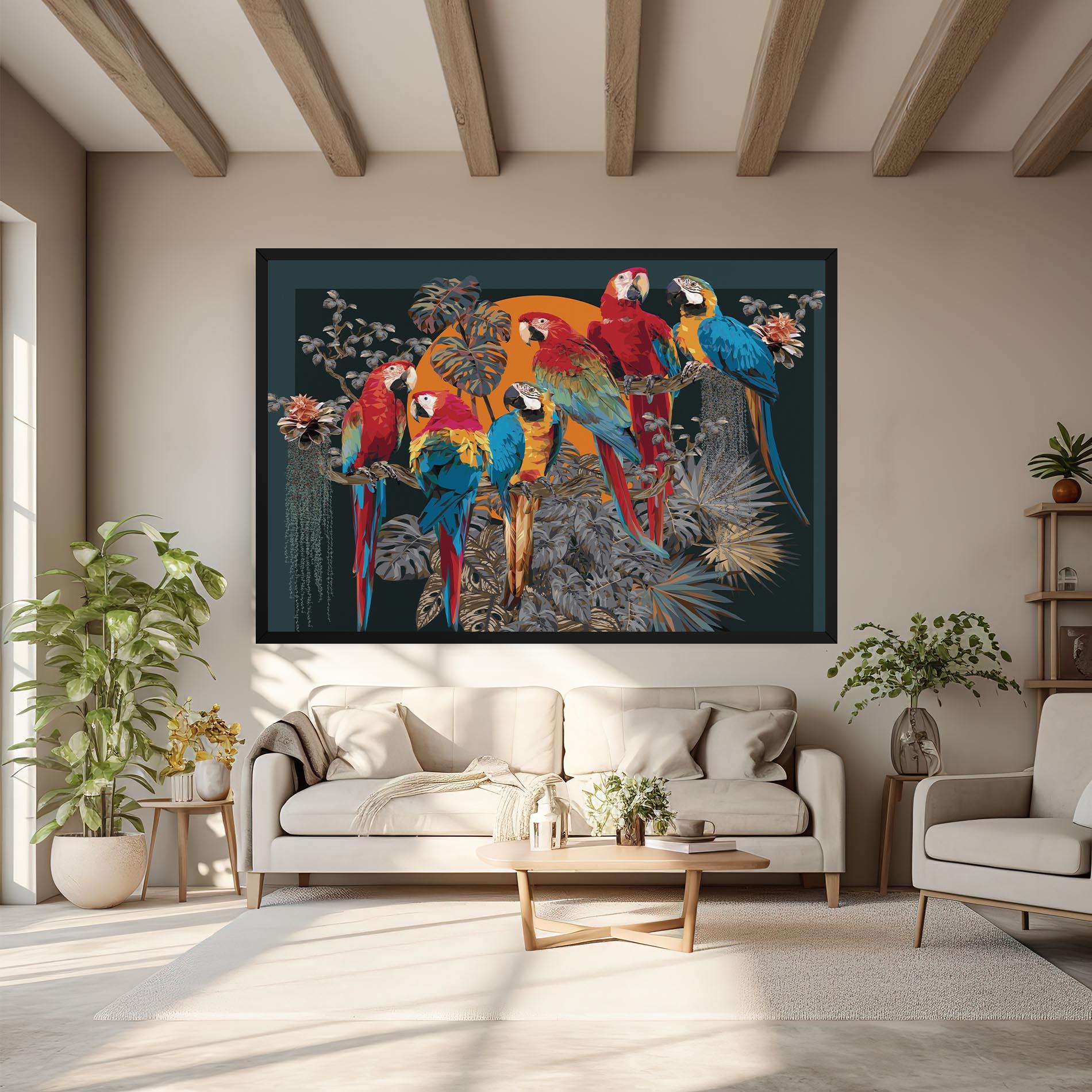 Tablou Canvas Family Parrot mockup 6