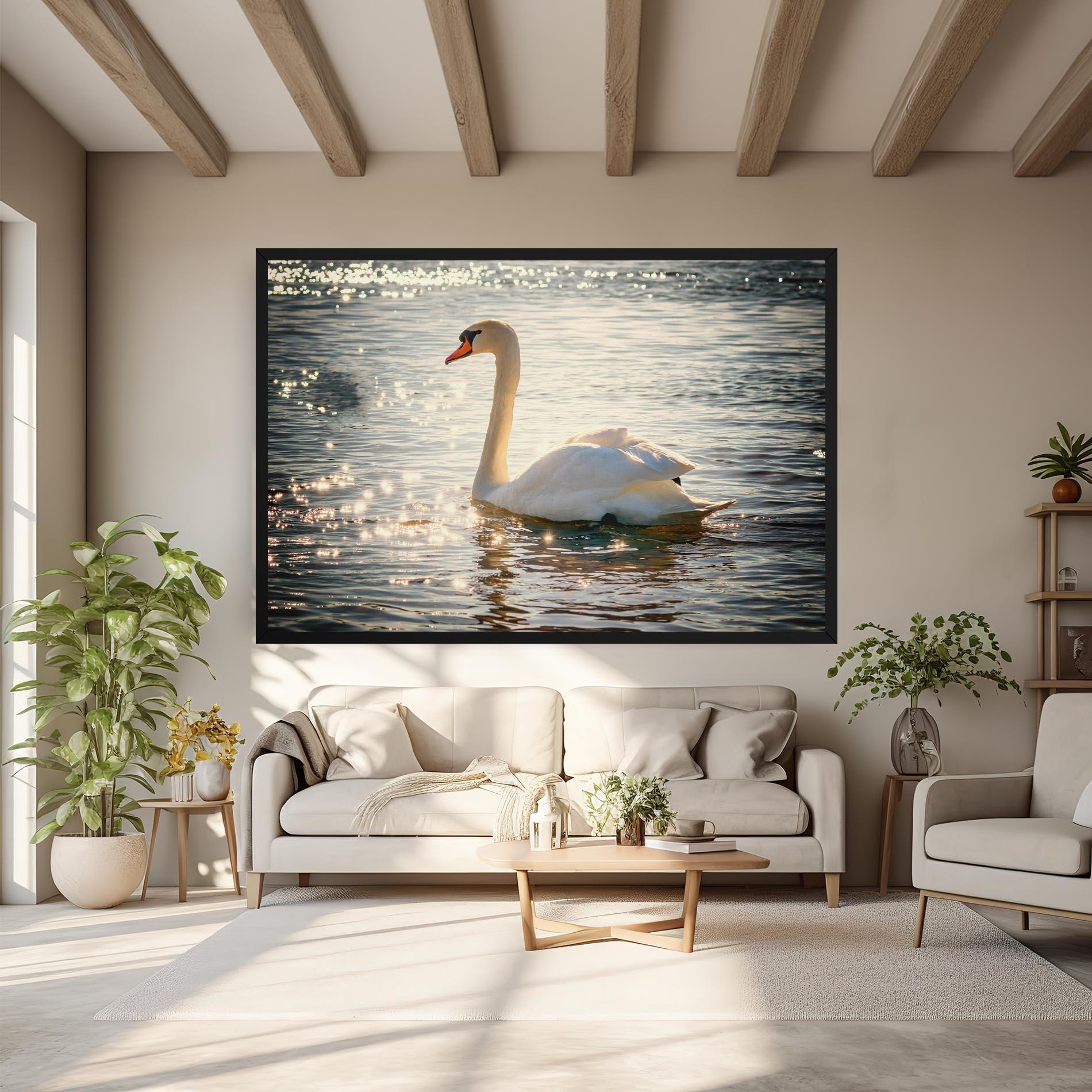 Tablou Canvas Swan On Lake mockup 6
