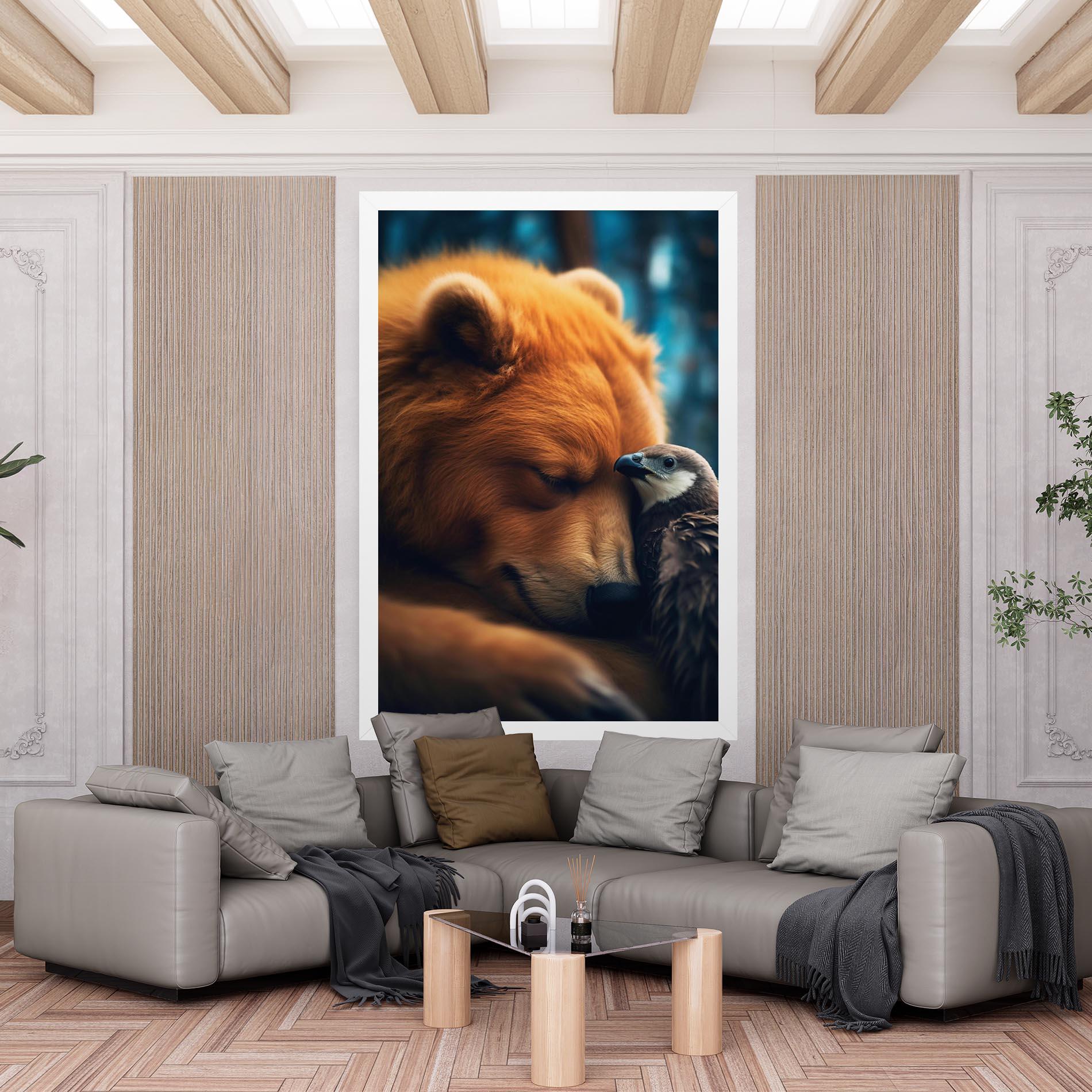 Tablou Canvas Bear With Eagle mockup 6