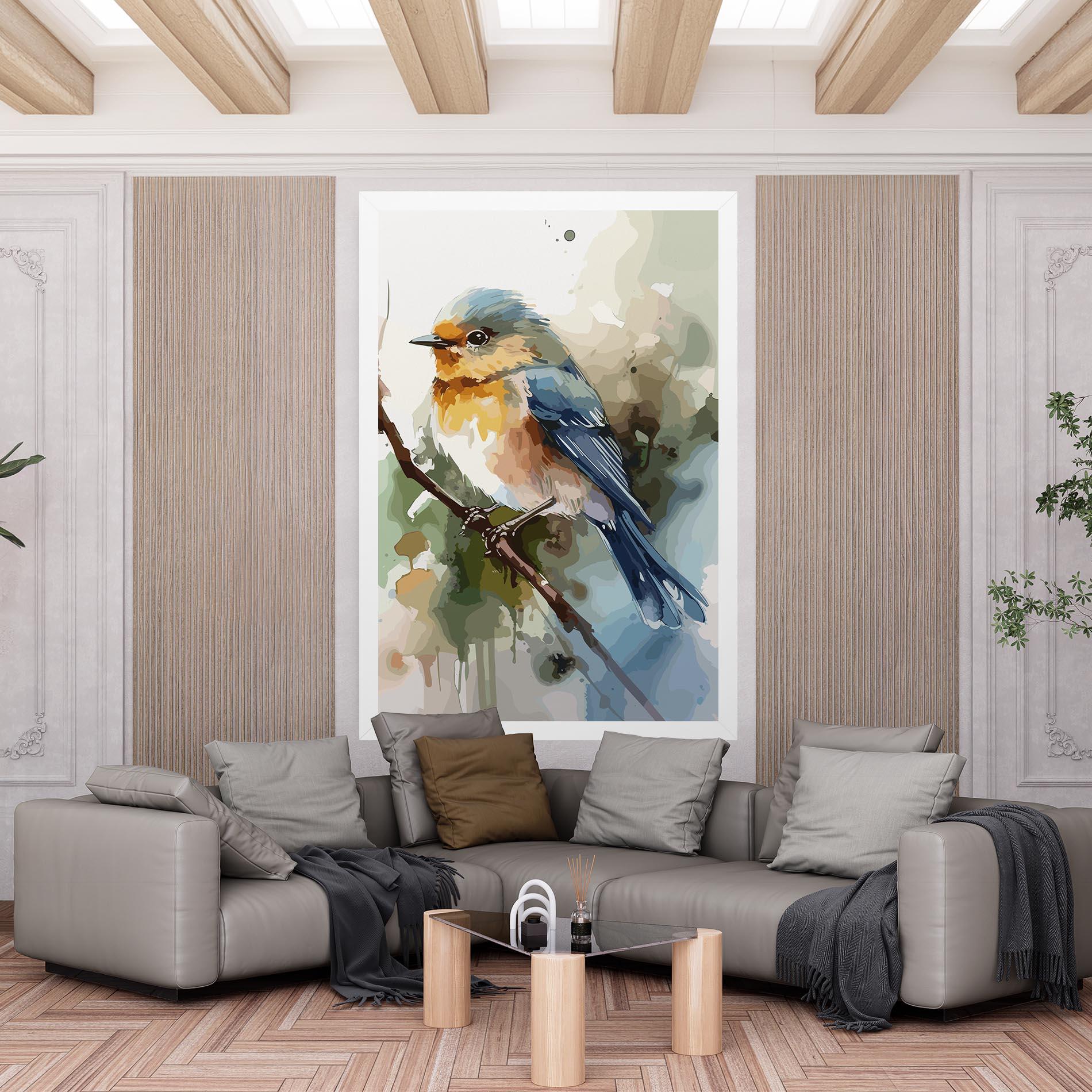 Tablou Canvas Blue Pretty Bird mockup 6