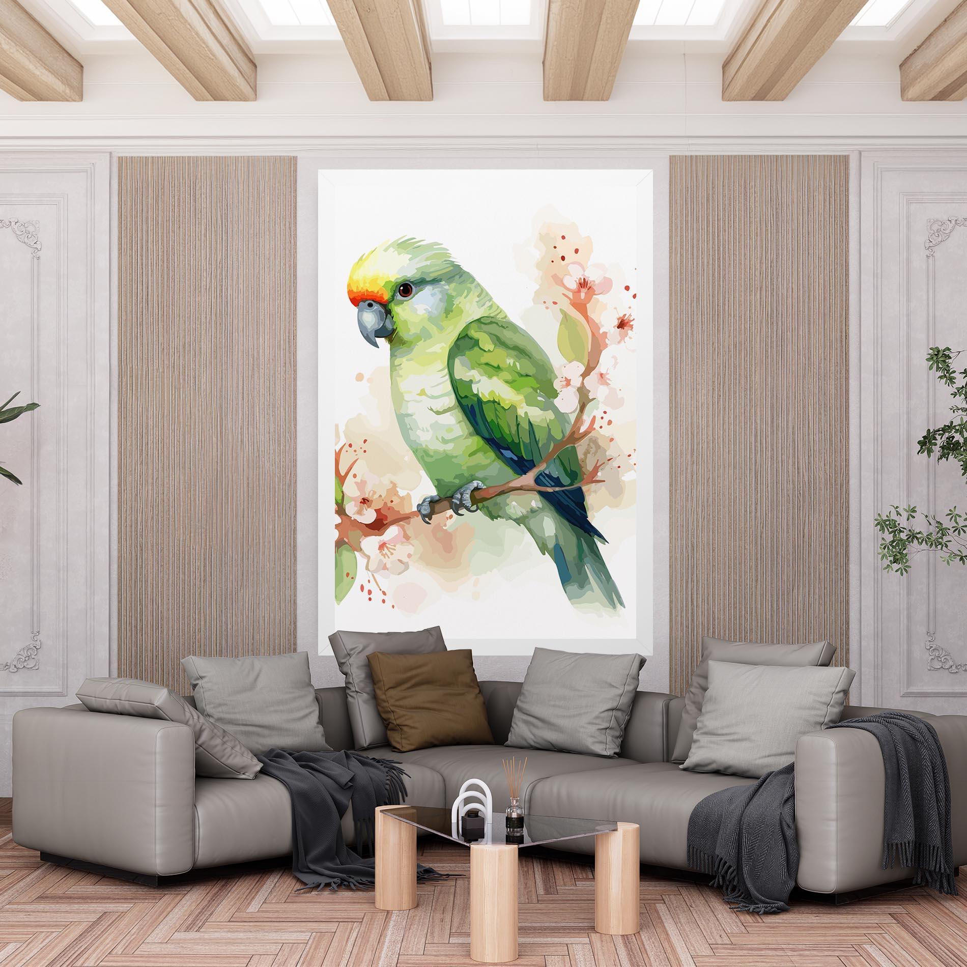 Tablou Canvas Pretty Green Parrot mockup 6