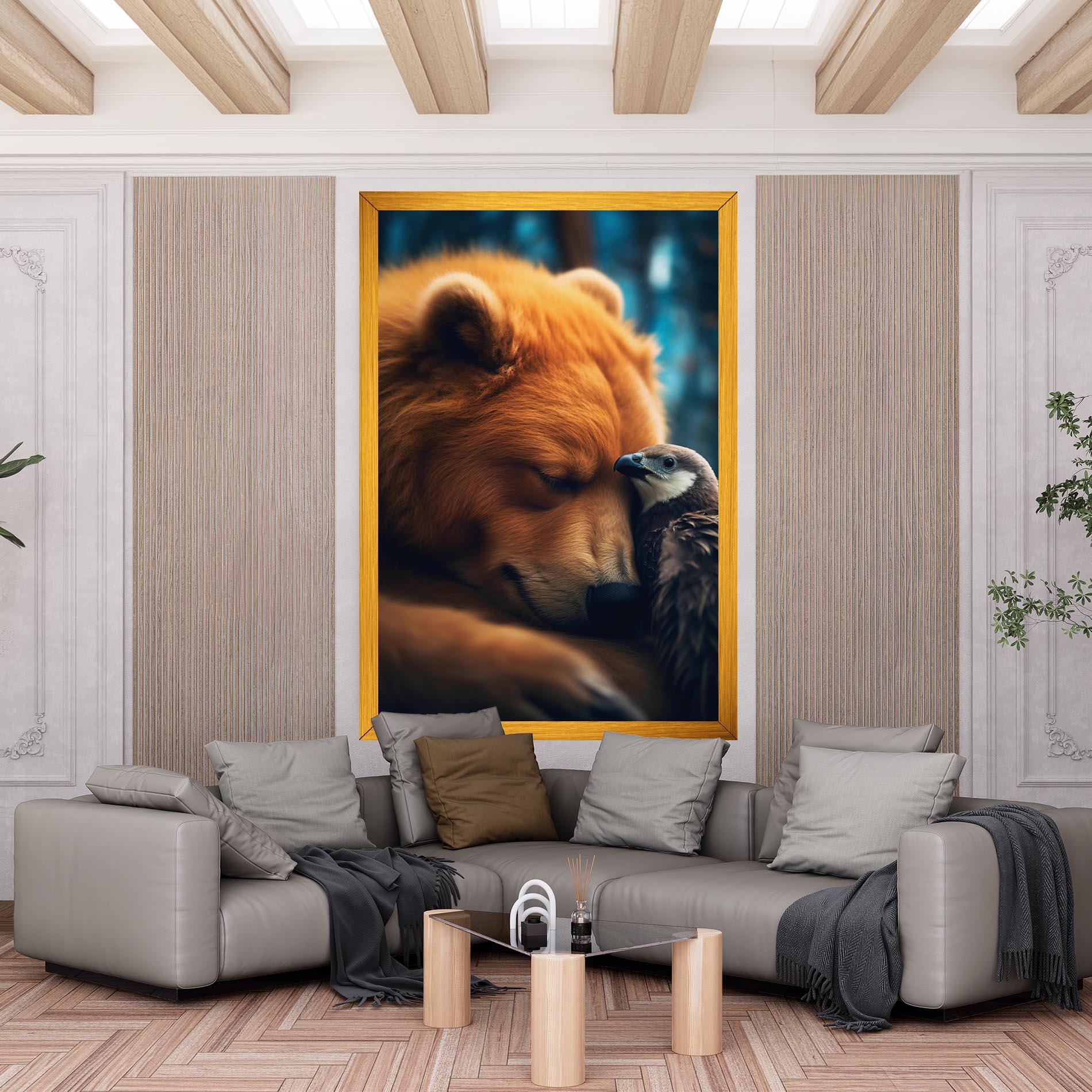 Tablou Canvas Bear With Eagle mockup 6