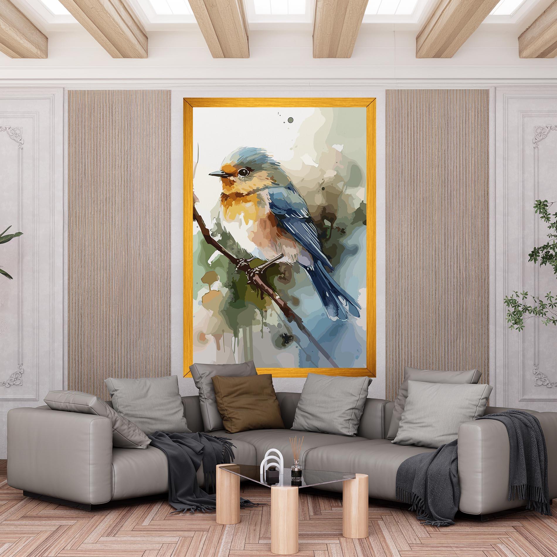 Tablou Canvas Blue Pretty Bird mockup 6