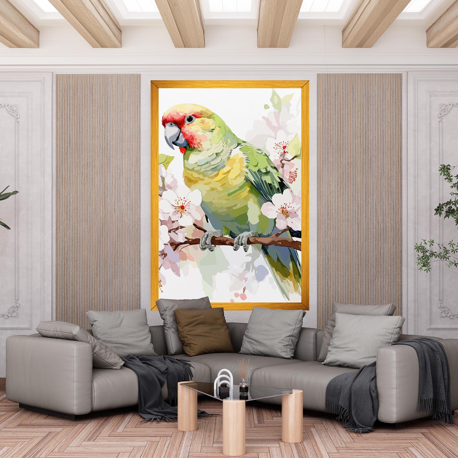 Tablou Canvas Cute Green Parrot mockup 6
