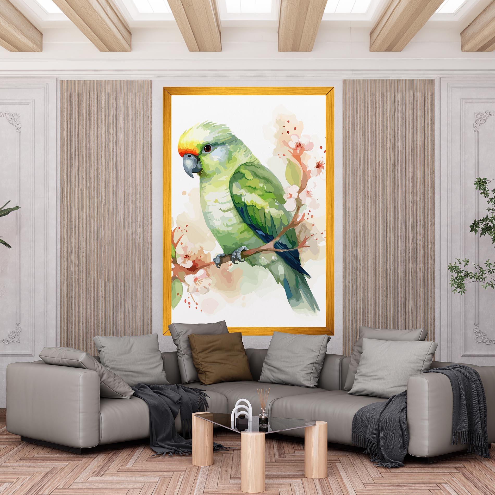 Tablou Canvas Pretty Green Parrot mockup 6