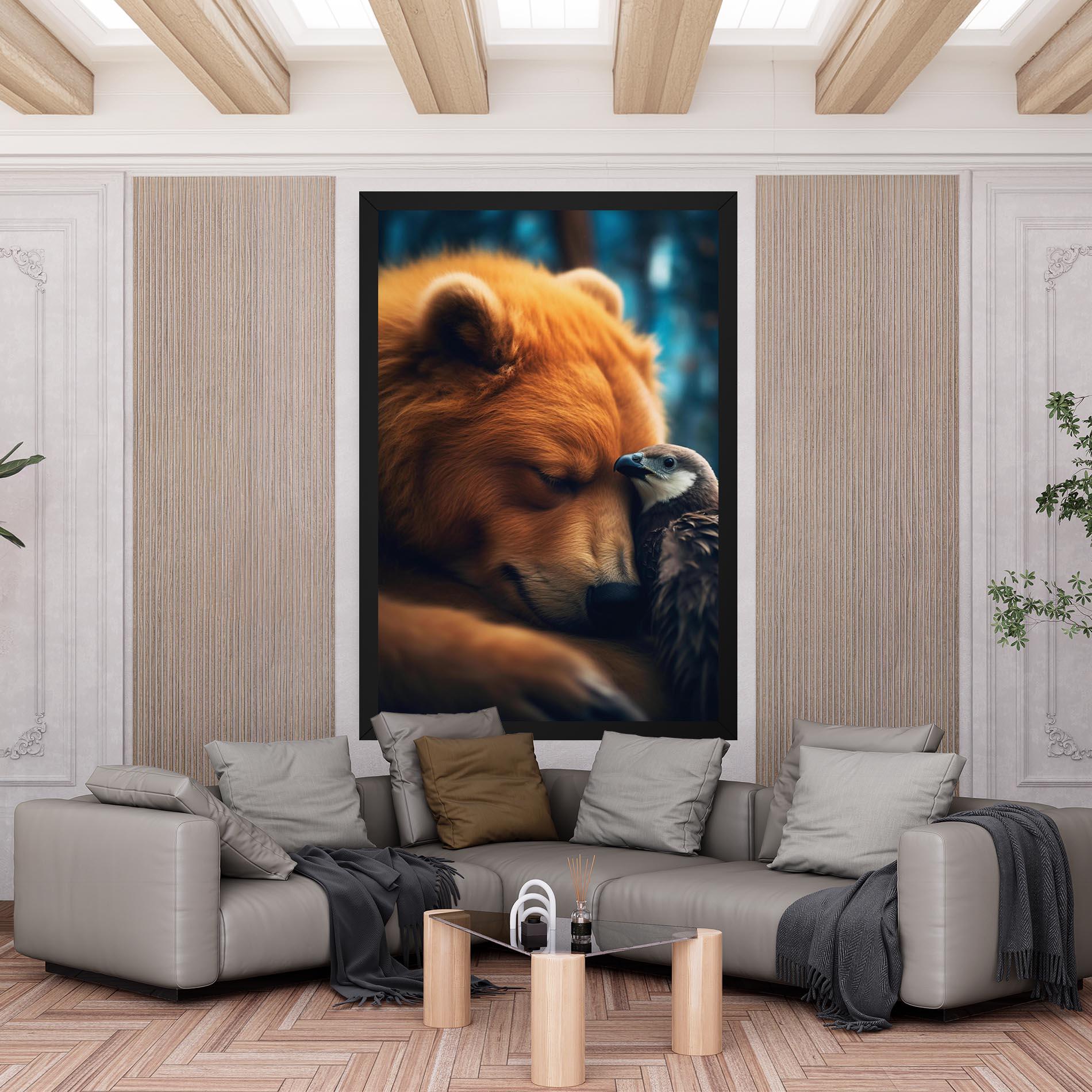 Tablou Canvas Bear With Eagle mockup 6