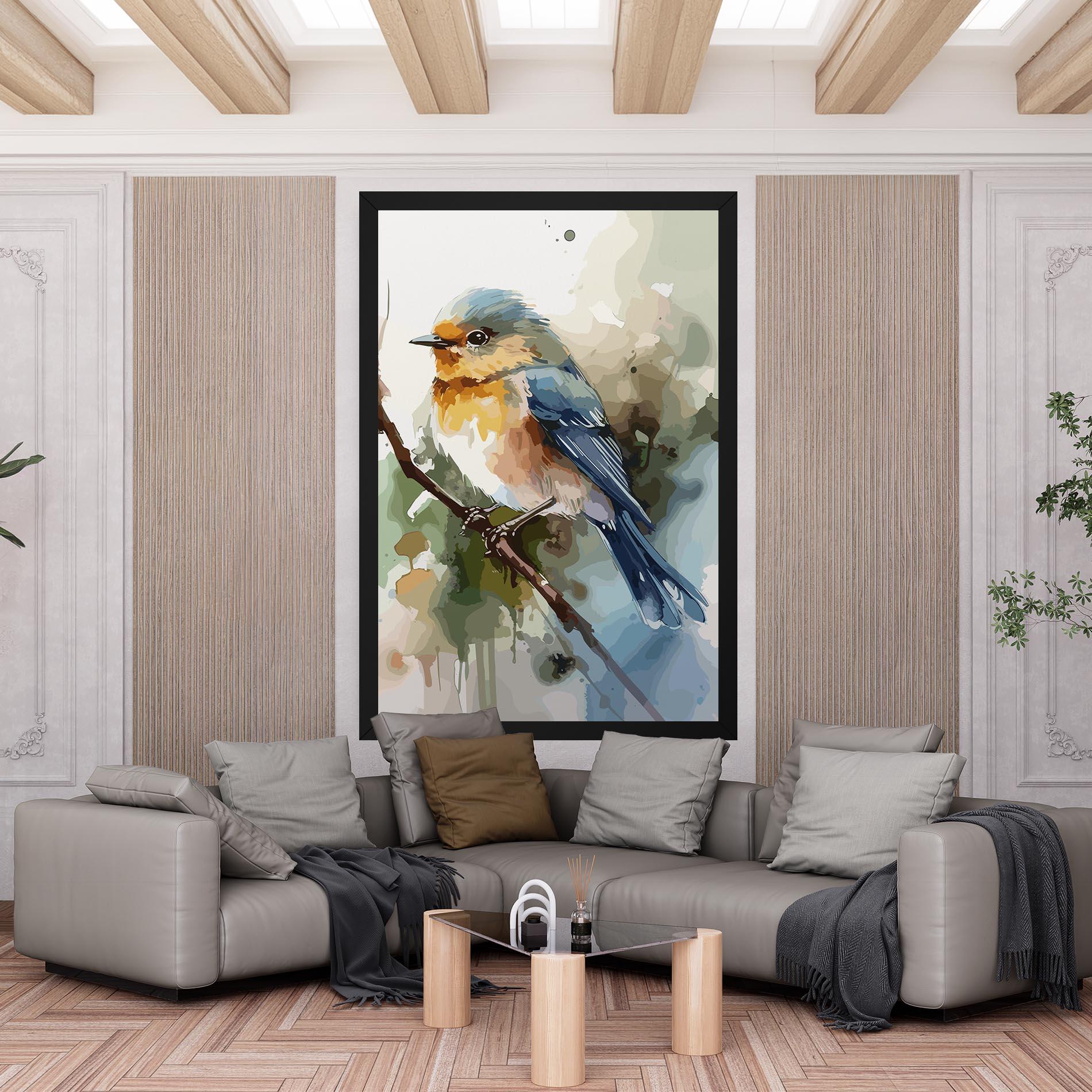 Tablou Canvas Blue Pretty Bird mockup 6