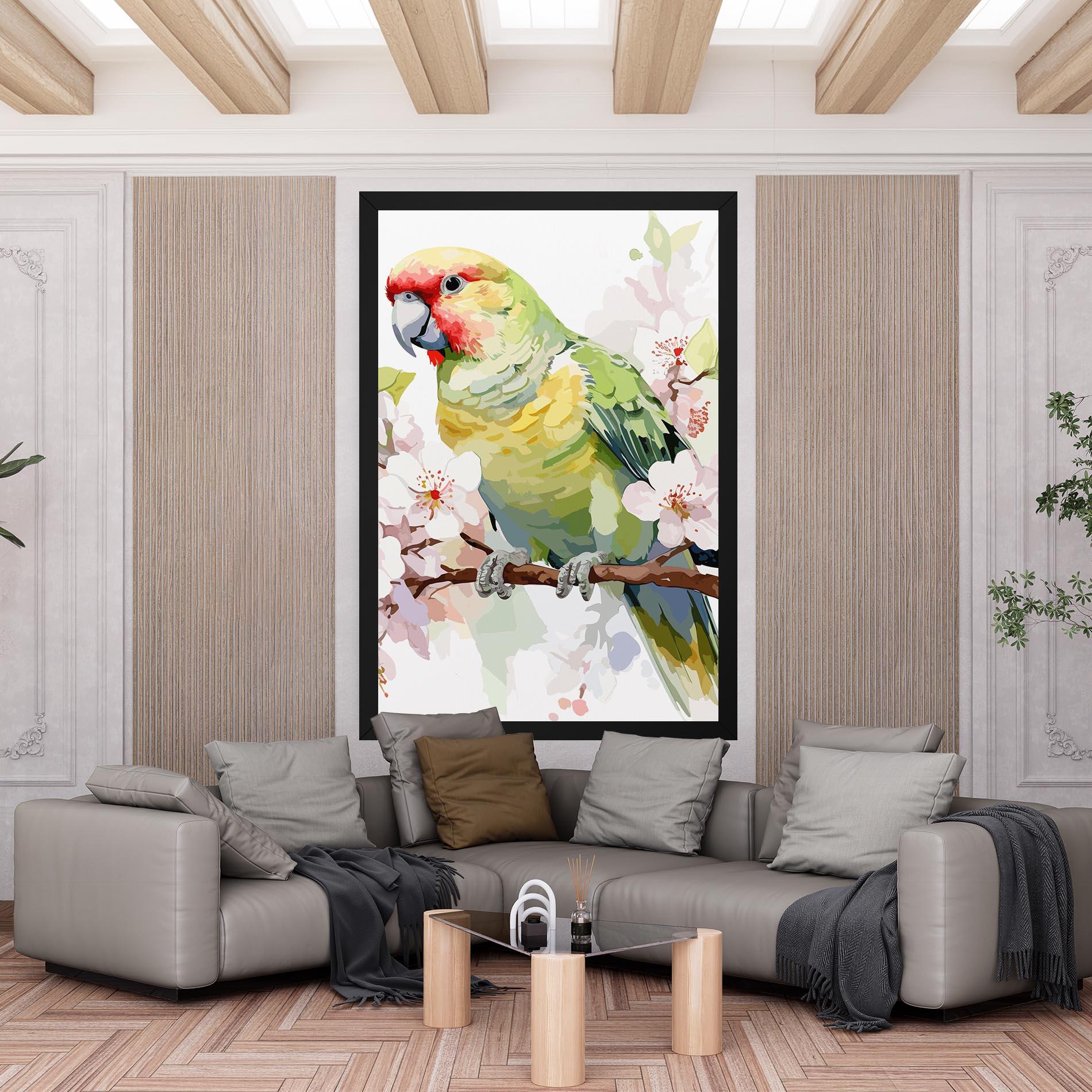 Tablou Canvas Cute Green Parrot mockup 6