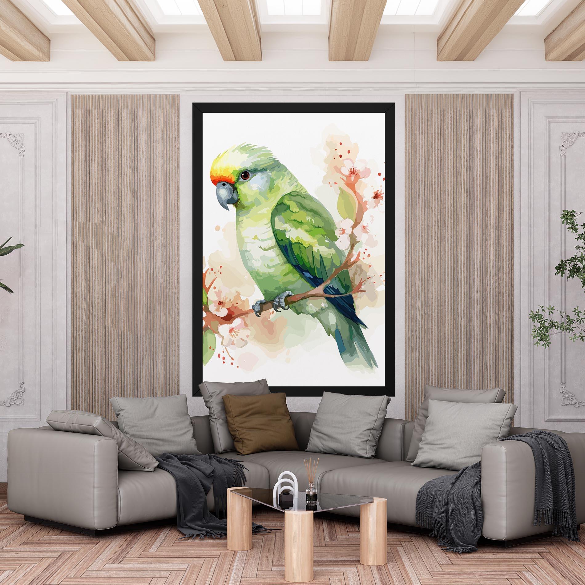 Tablou Canvas Pretty Green Parrot mockup 6
