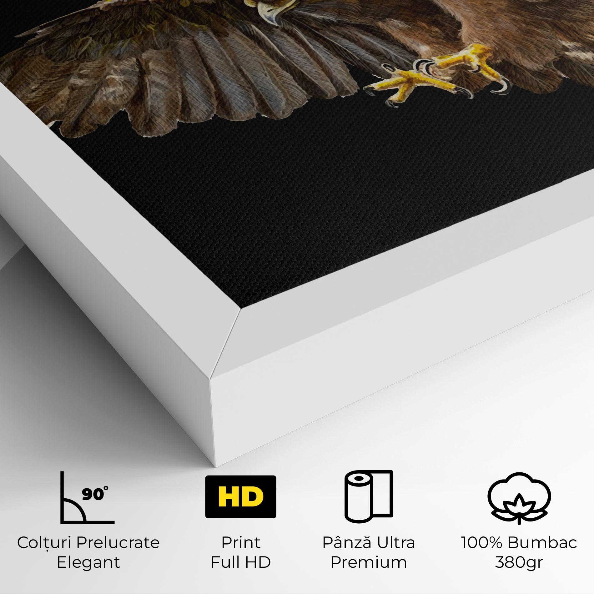 Tablou Canvas Eagle On Black mockup 4