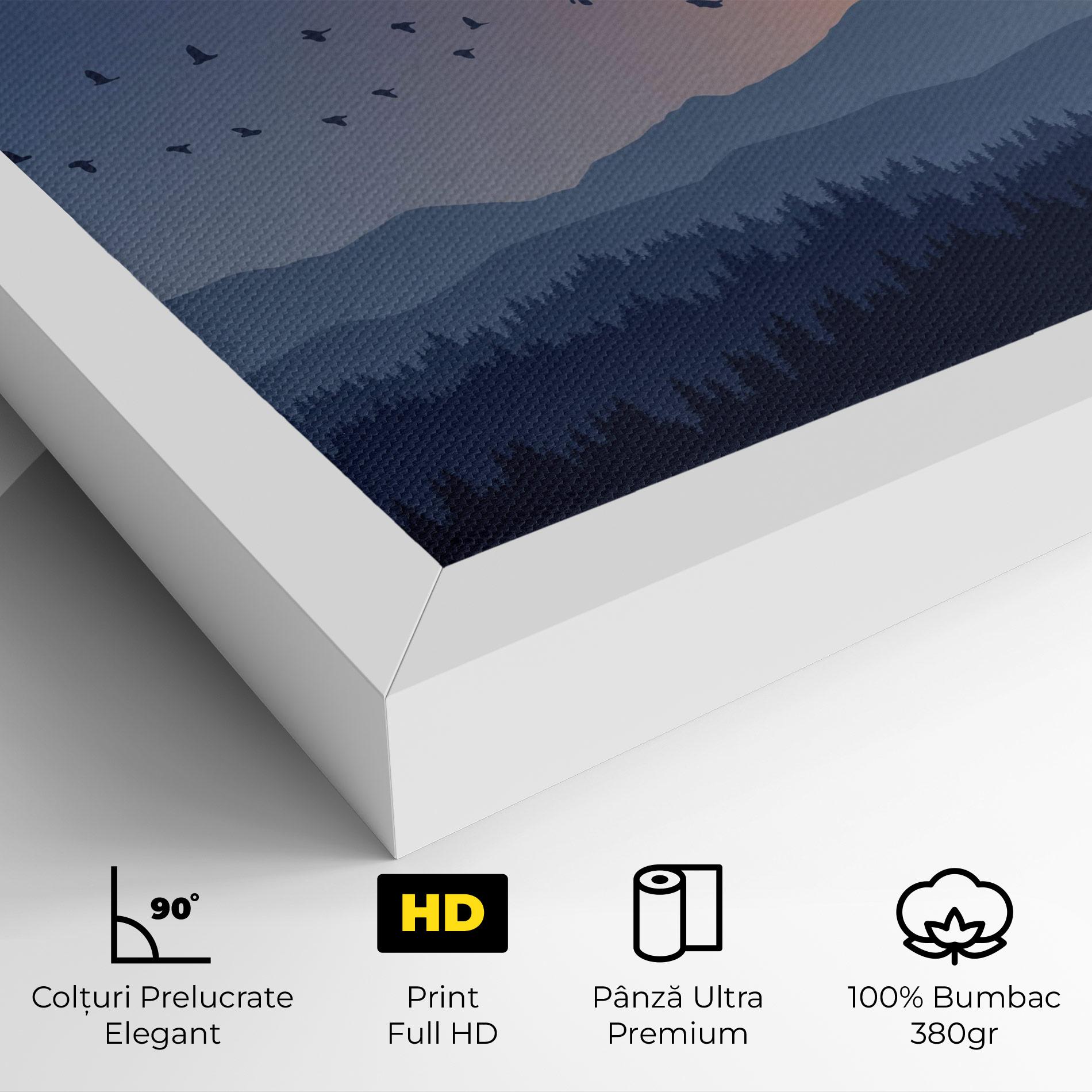 Tablou Canvas Sunset Birds View mockup 4