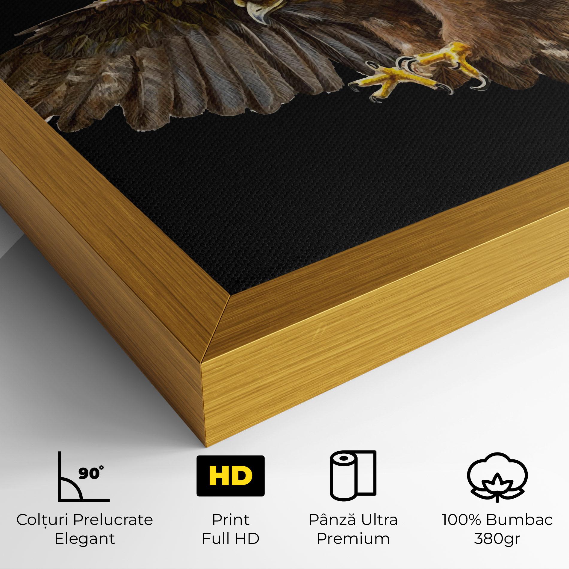 Tablou Canvas Eagle On Black mockup 4