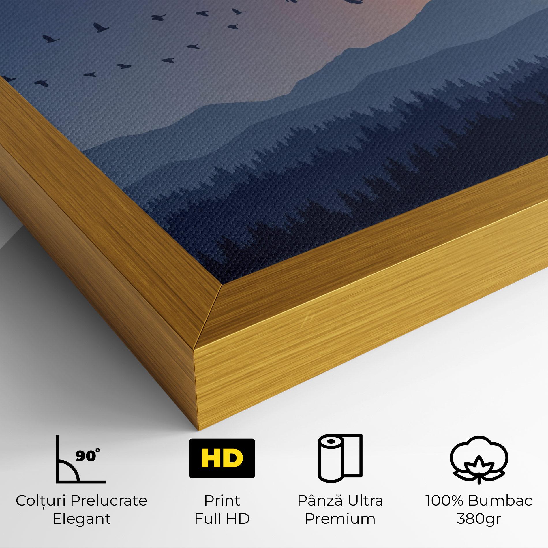 Tablou Canvas Sunset Birds View mockup 4