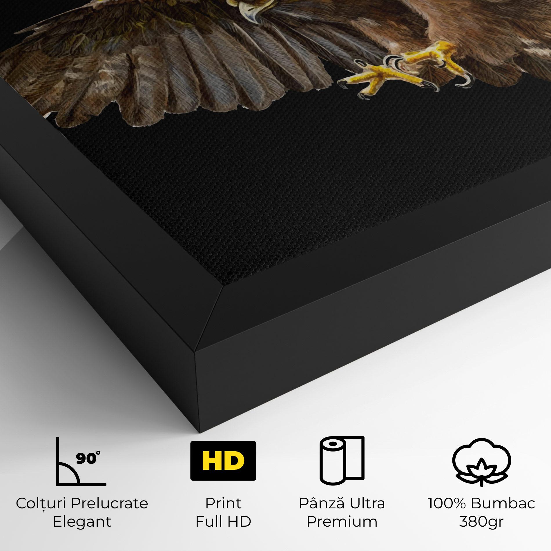 Tablou Canvas Eagle On Black mockup 4