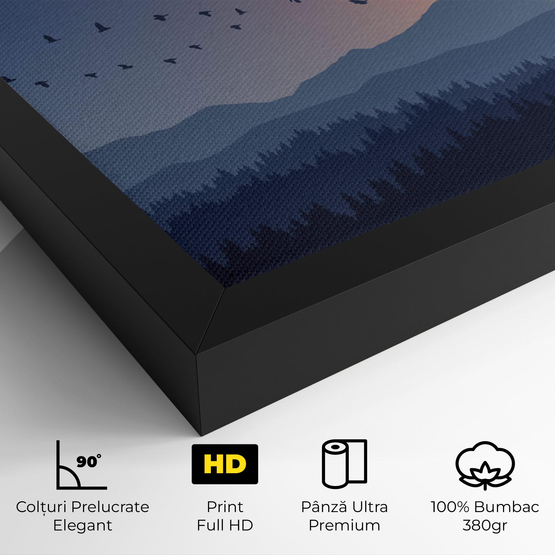 Tablou Canvas Sunset Birds View mockup 4