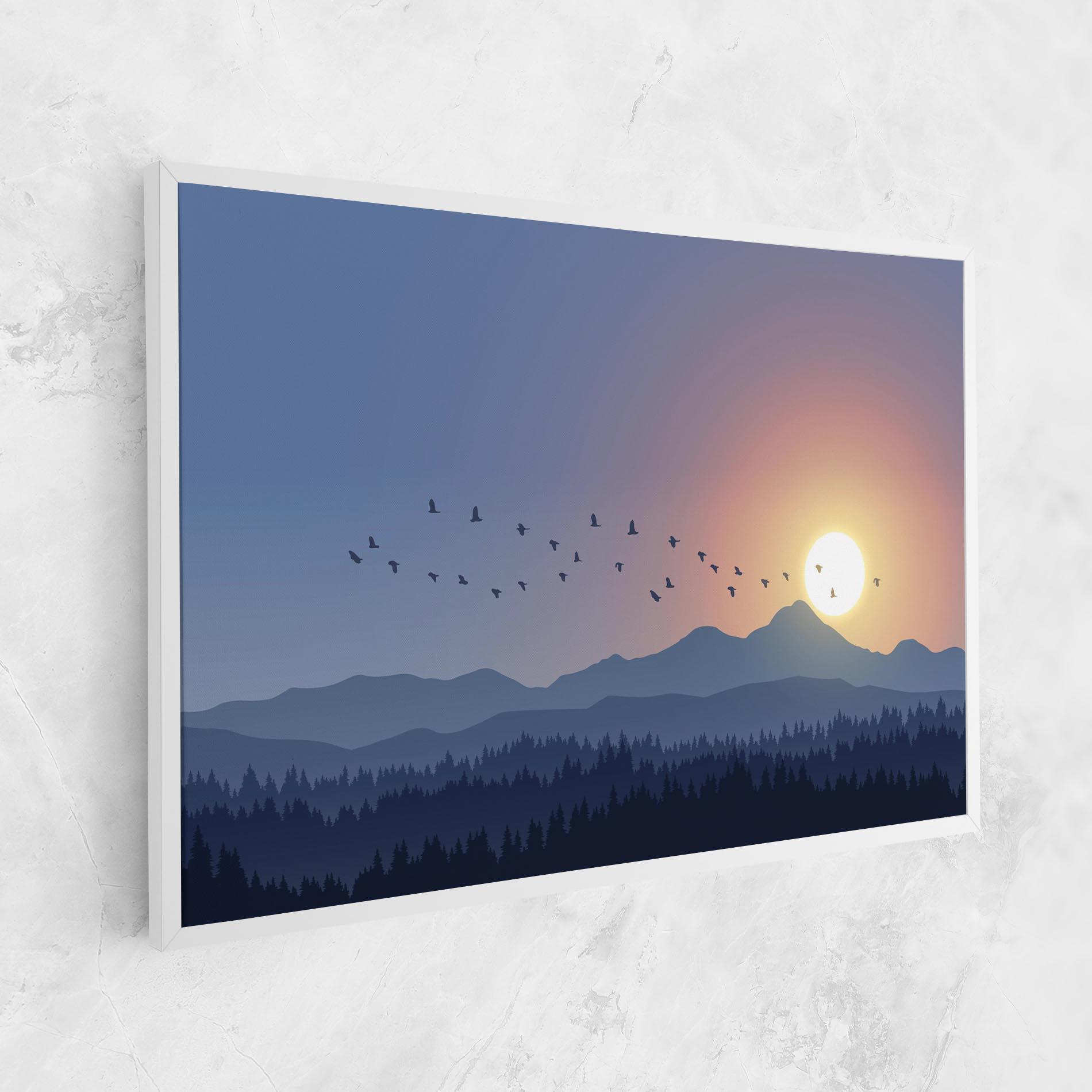 Tablou Canvas Sunset Birds View mockup 1