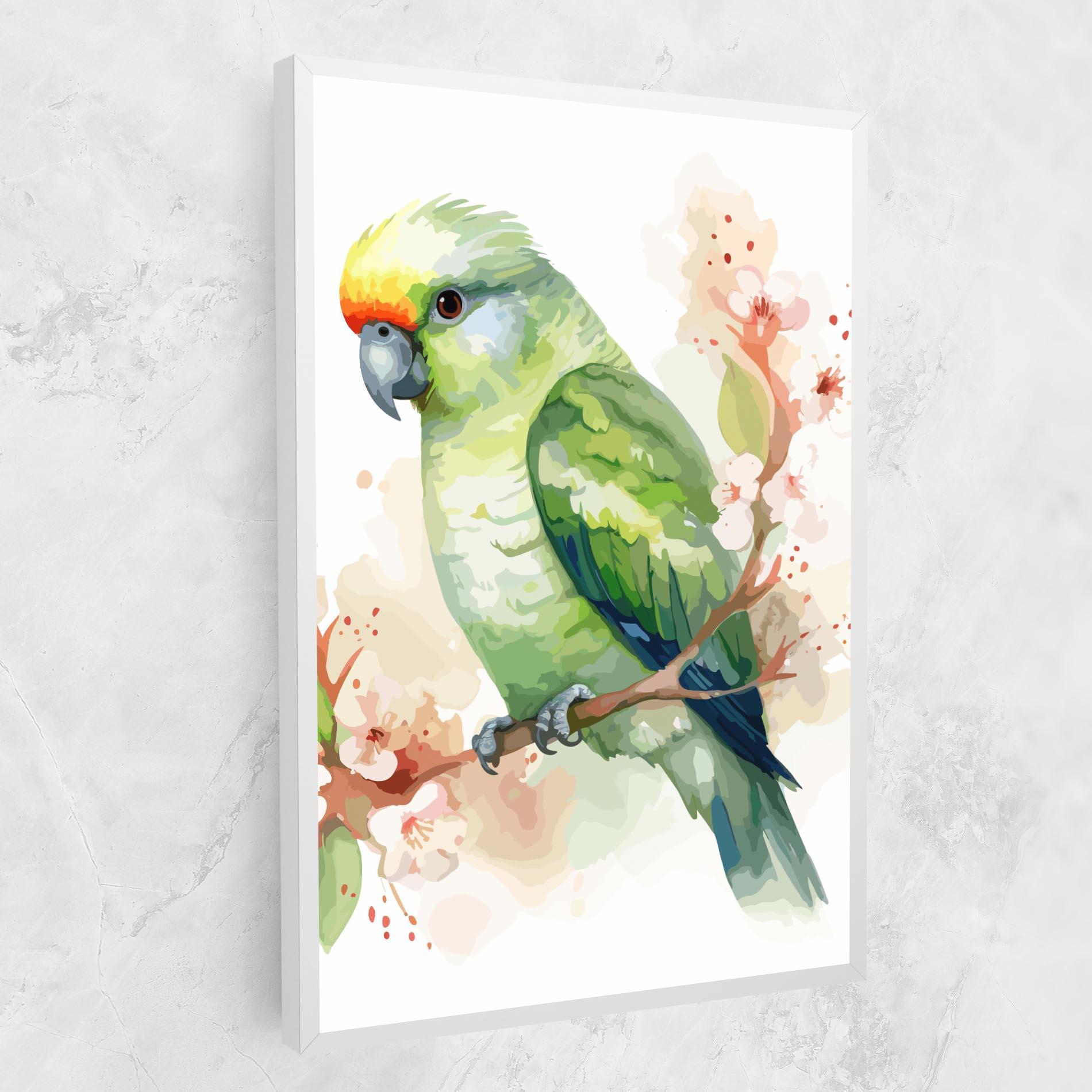 Tablou Canvas Pretty Green Parrot mockup 1