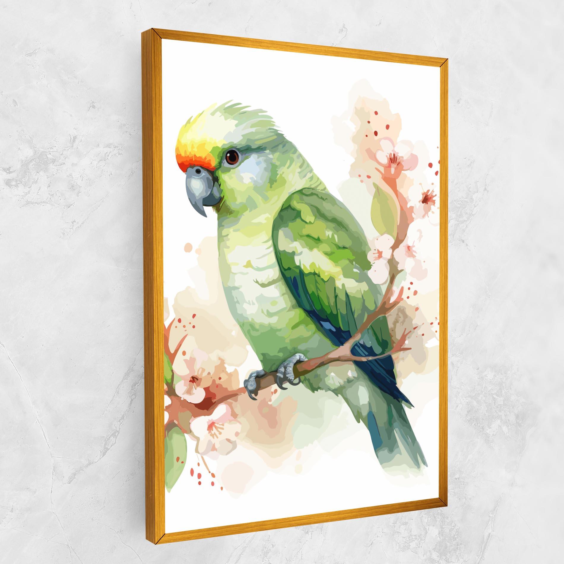 Tablou Canvas Pretty Green Parrot mockup 1
