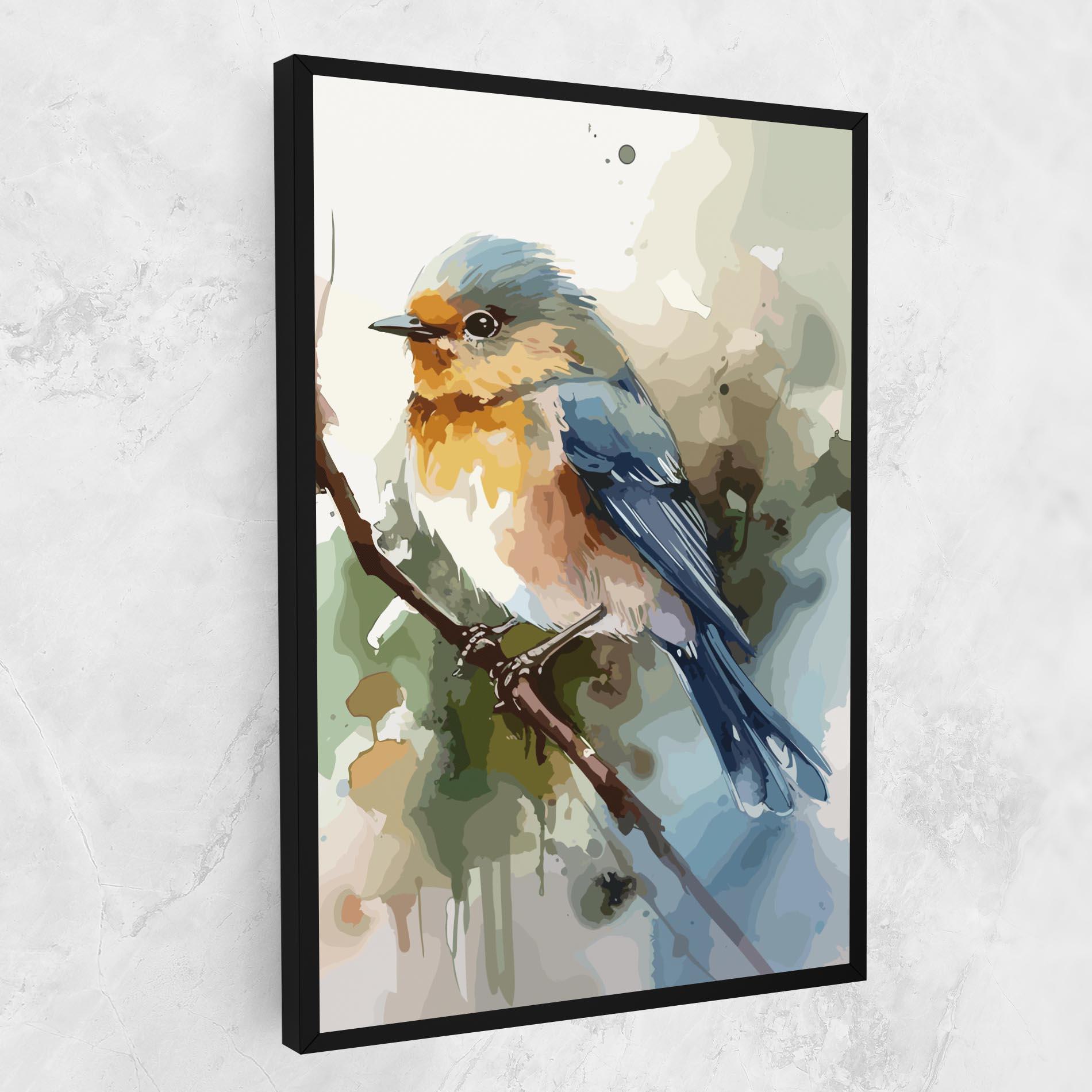 Tablou Canvas Blue Pretty Bird mockup 1