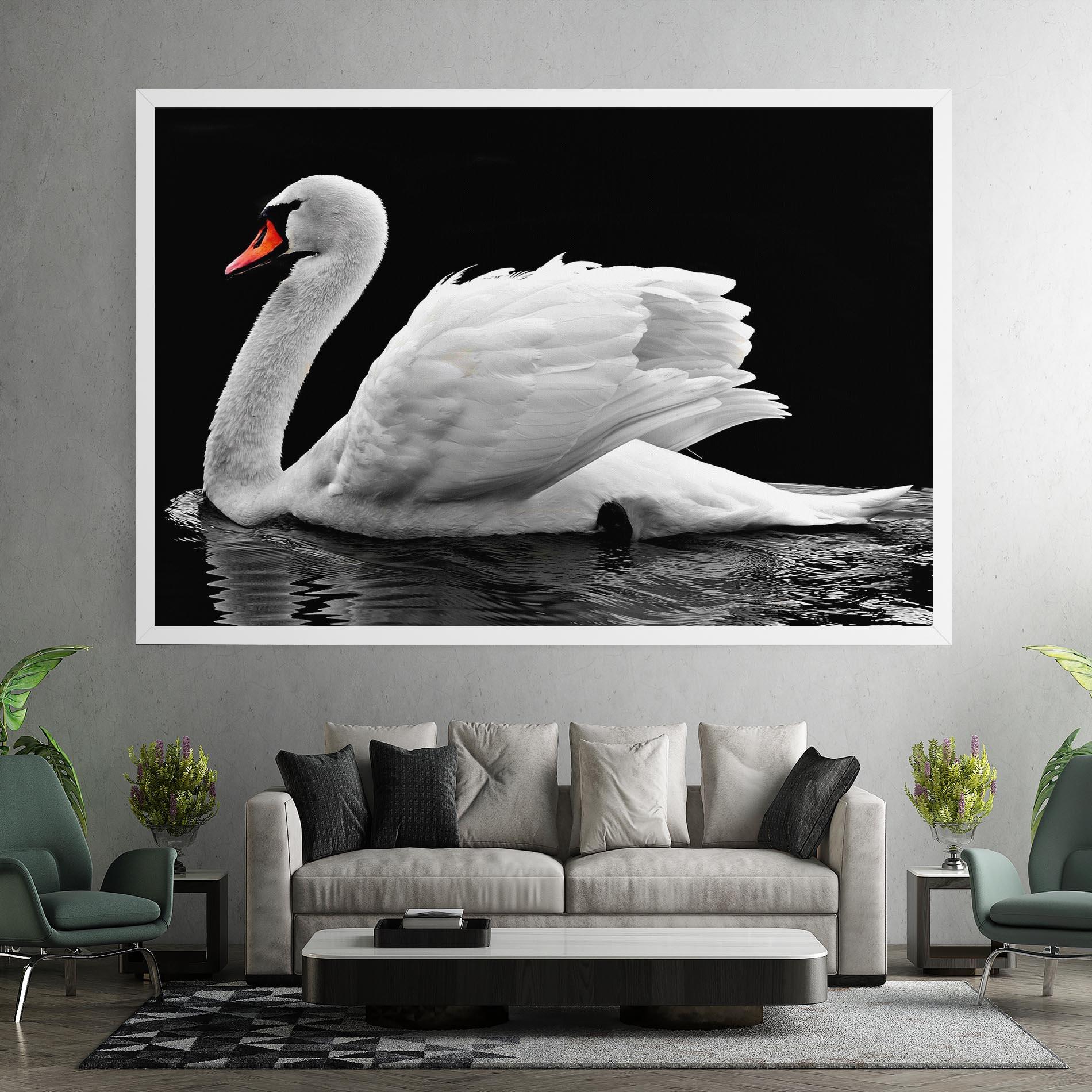 Tablou Canvas Black And White Swan mockup 7